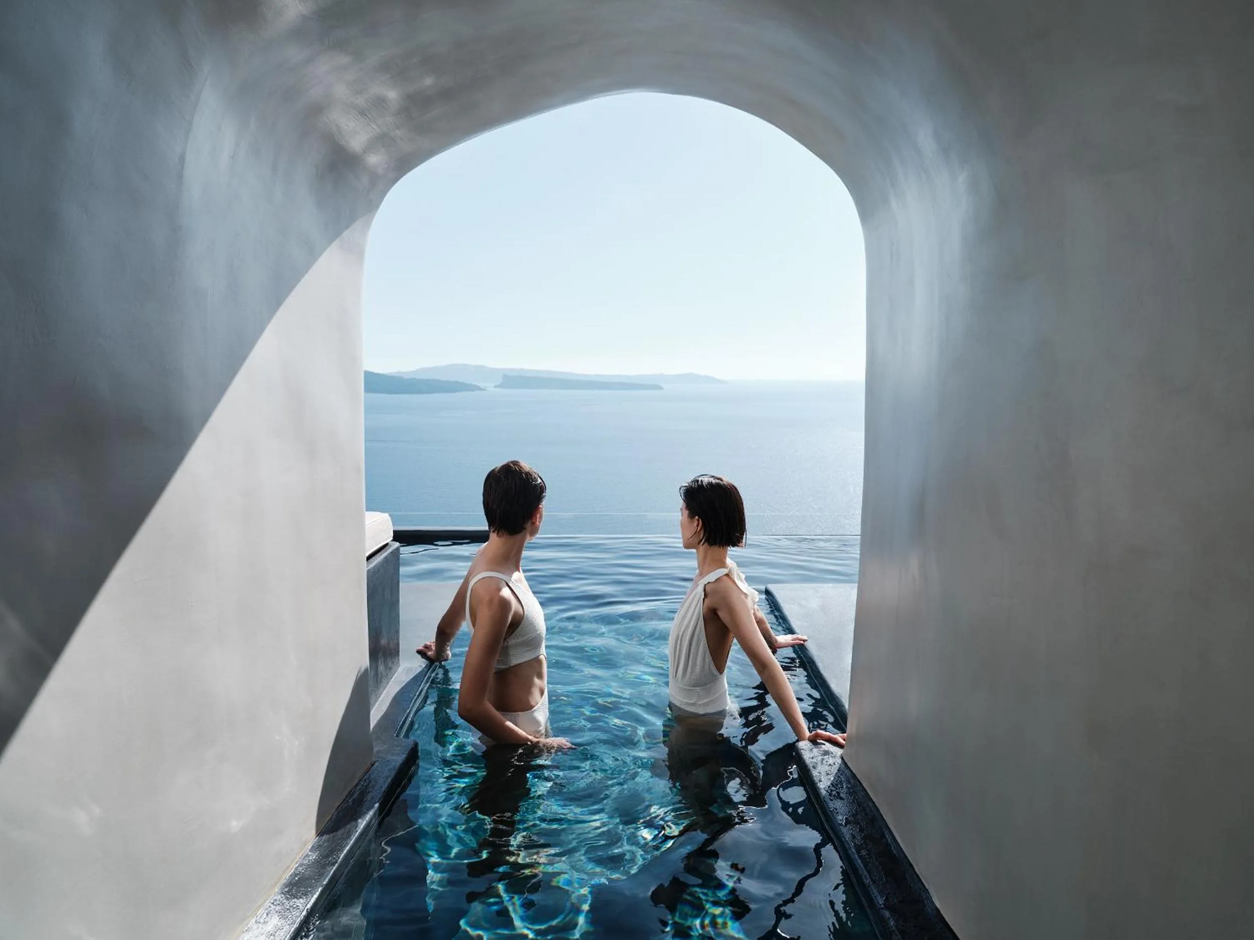 Pool view in Abyss Santorini