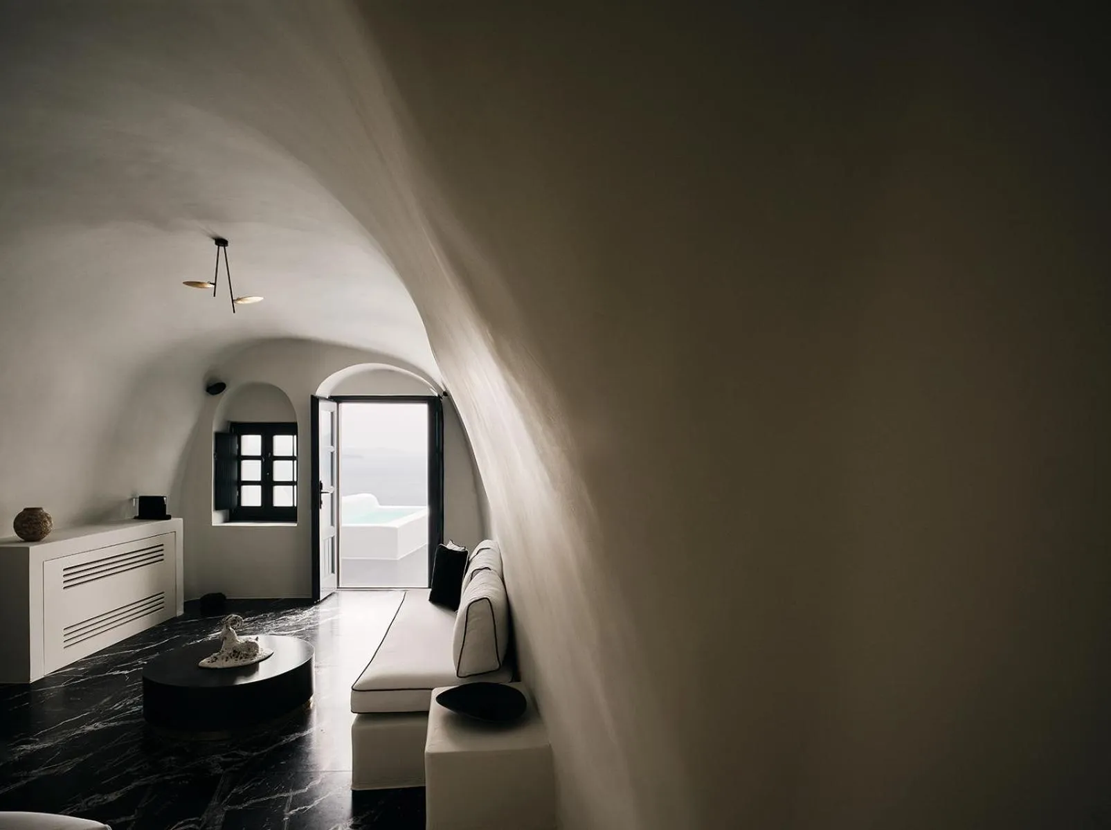 Living room in Abyss Santorini