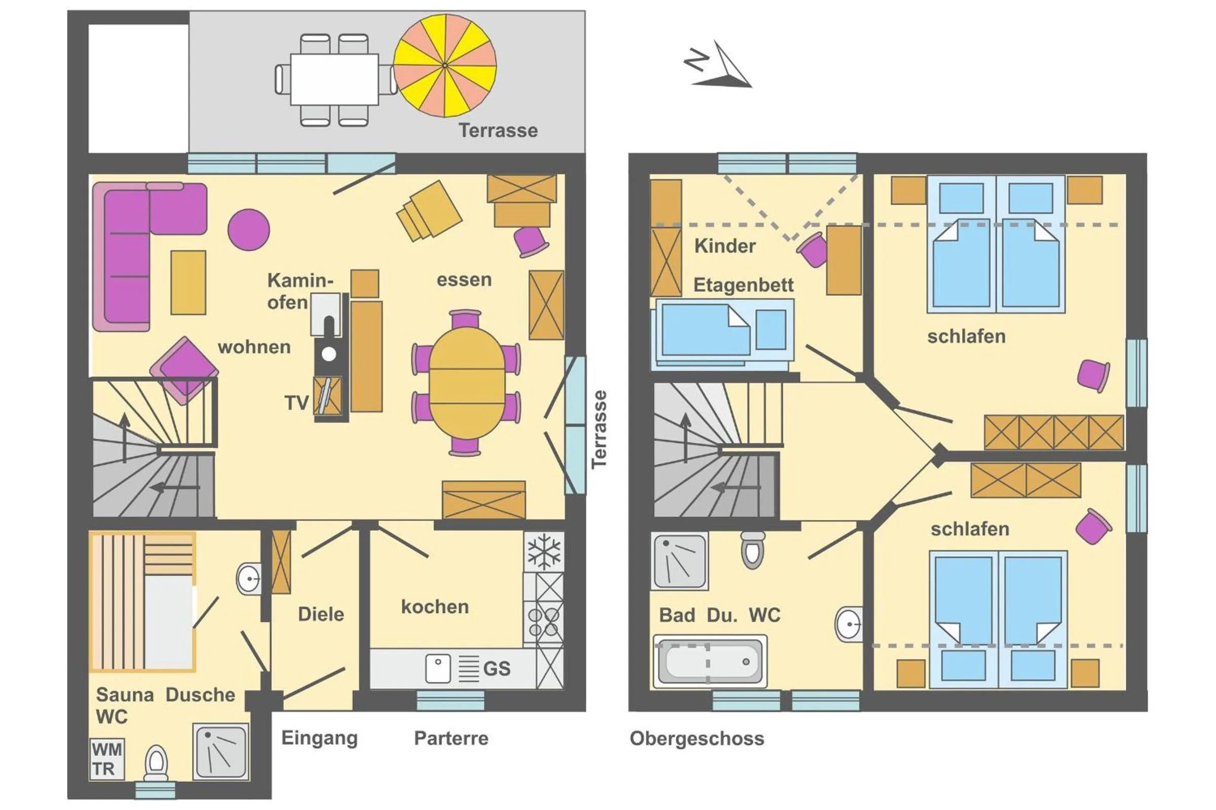 Floor plan in Ferienpark Freesenbruch Doppelhaushälfte 12a - Steuerrad