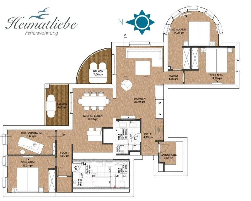 Floor plan in Logierhaus Friedrich WE 7 - "Heimatliebe"
