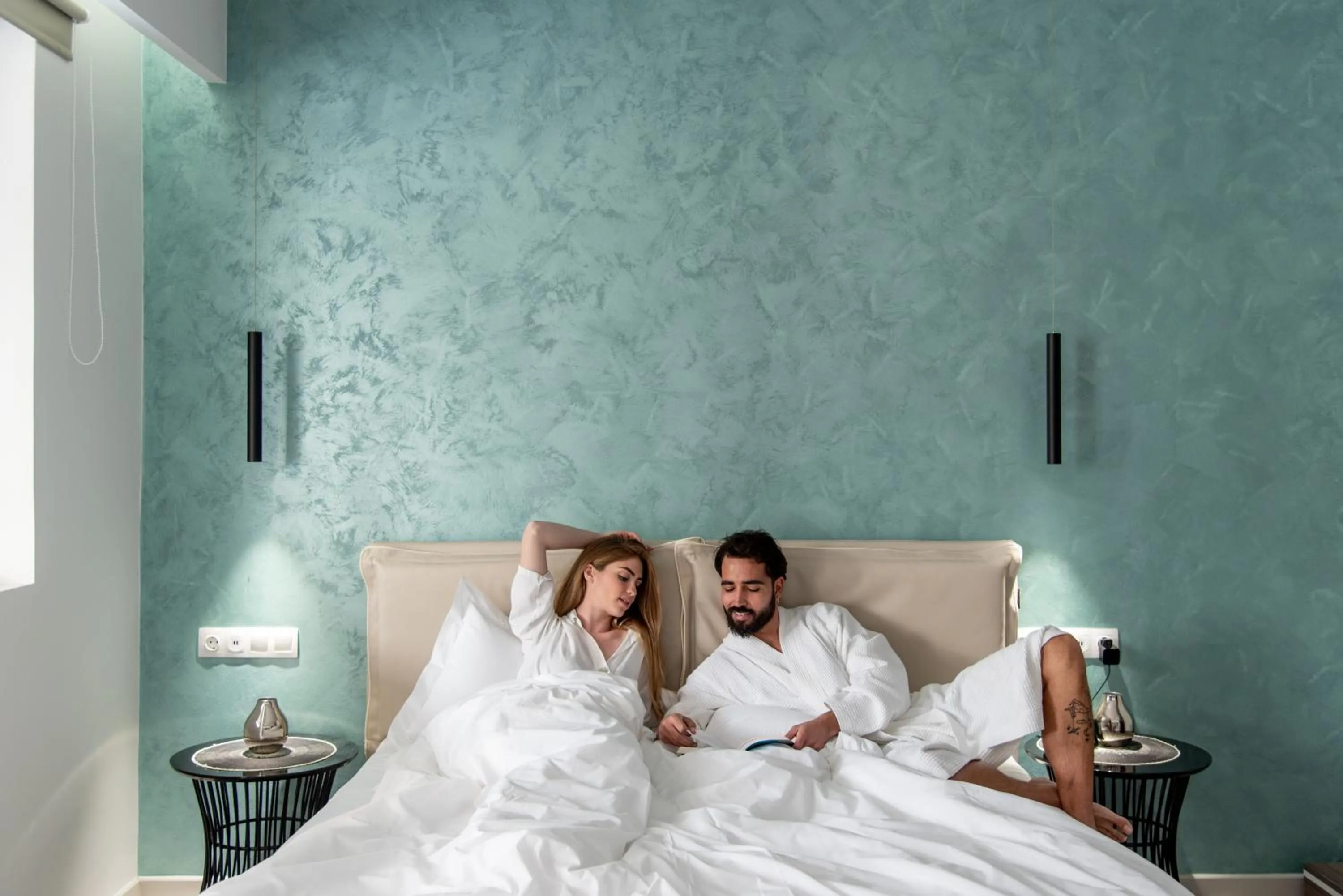 People, Bed in xSuites Hotel