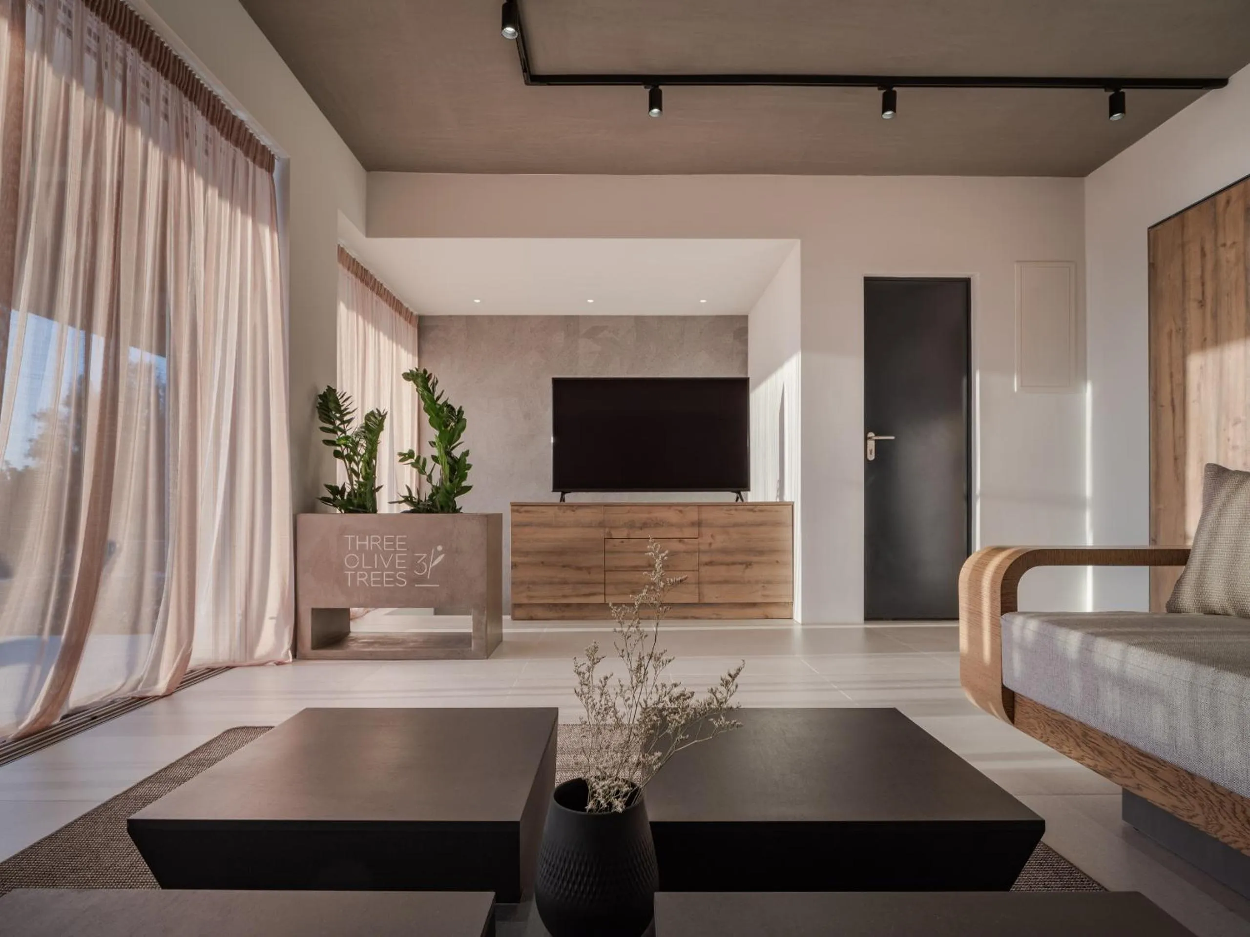 Living room, Bed in 3 Olive Trees