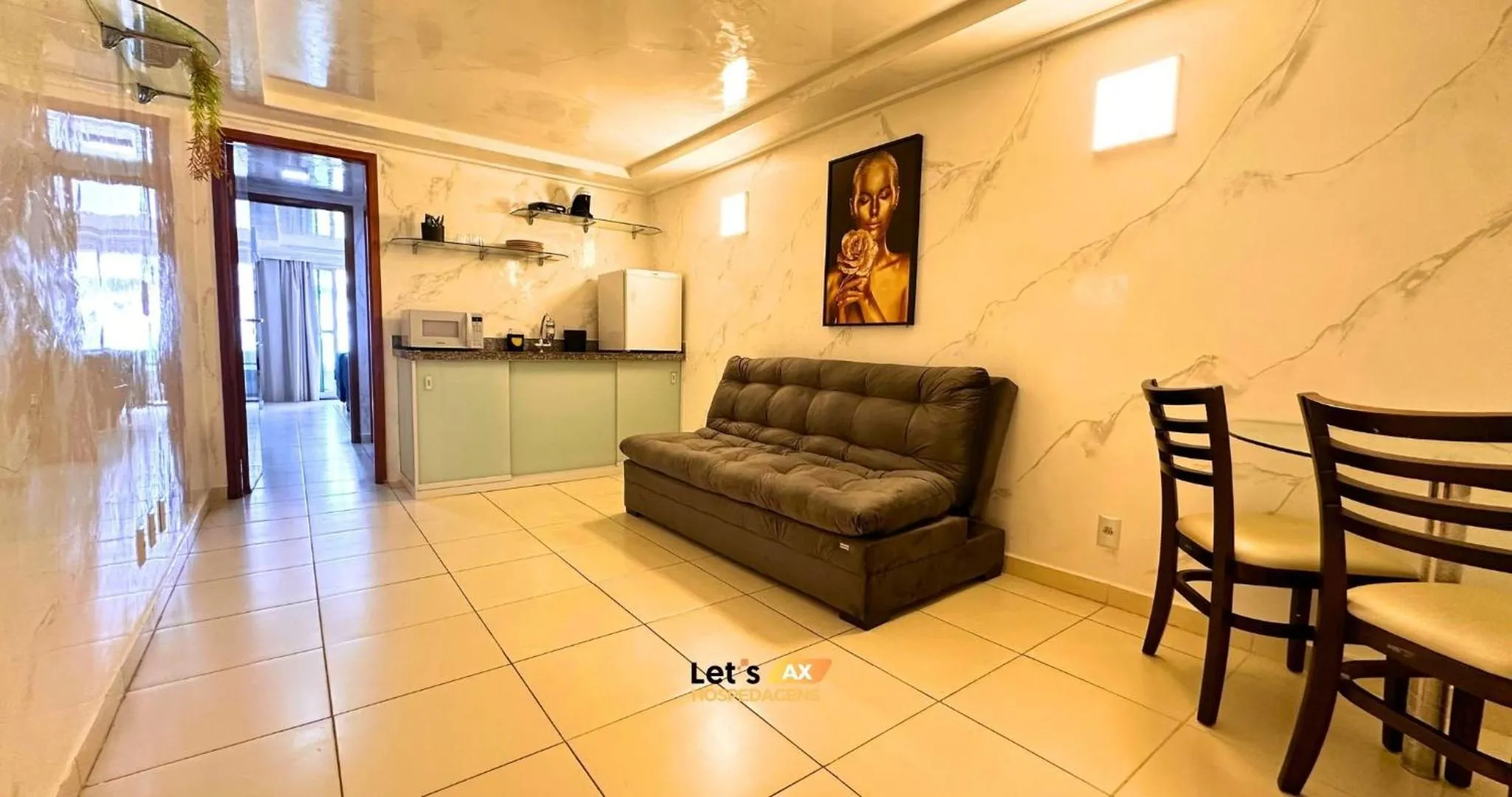 Living room in AX Blue Suítes