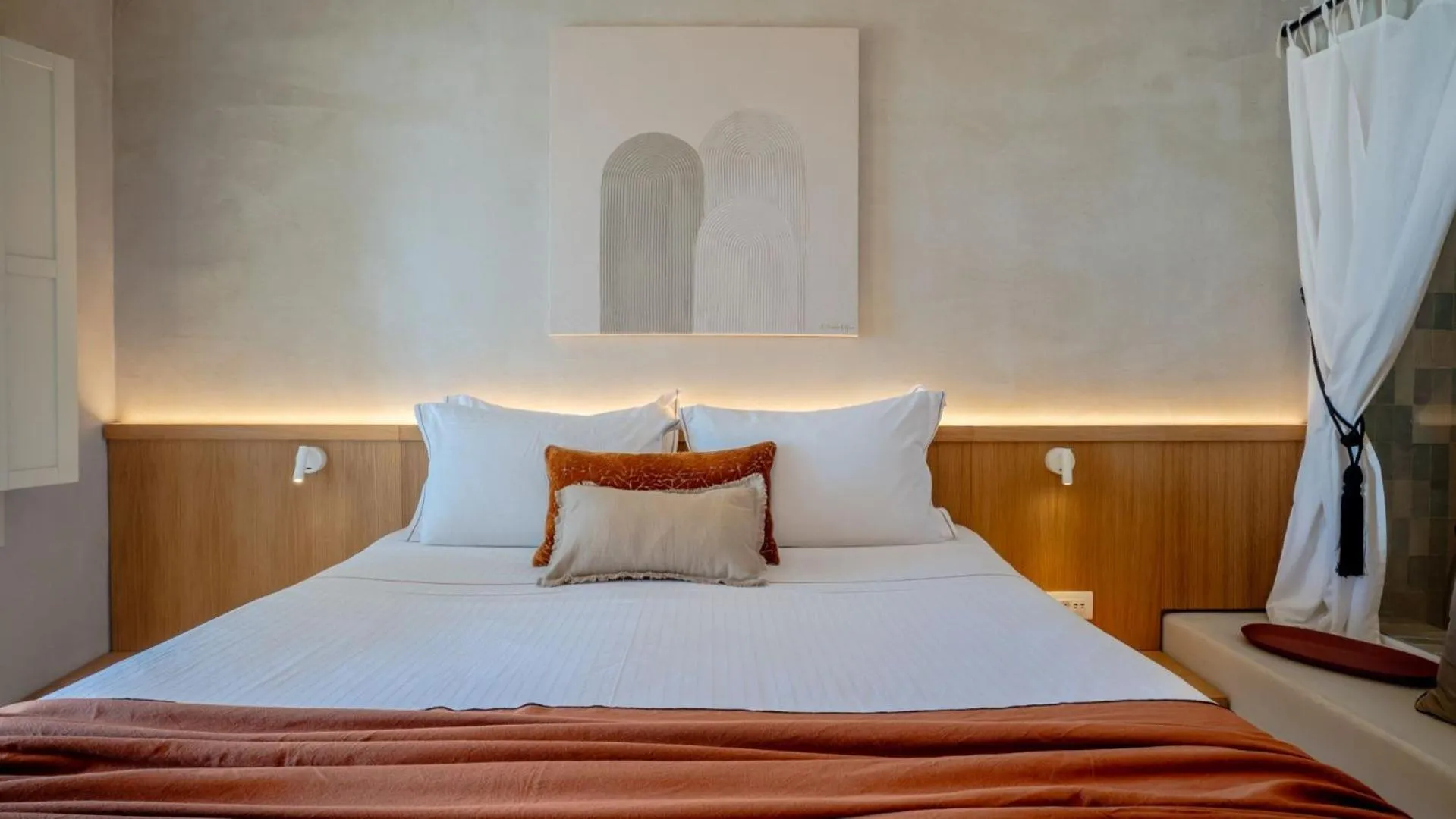 Bed in Apeiron Blue Santorini - Sustainable Adults Only 14 Plus