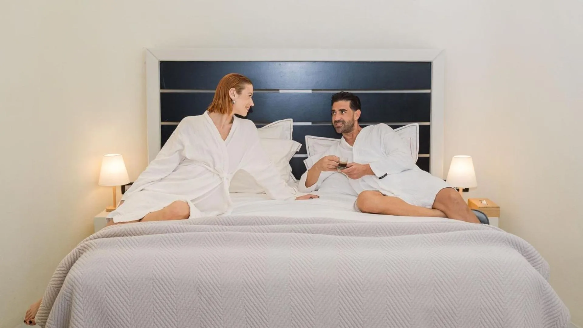 Bed in Apeiron Blue Santorini - Sustainable Adults Only 14 Plus