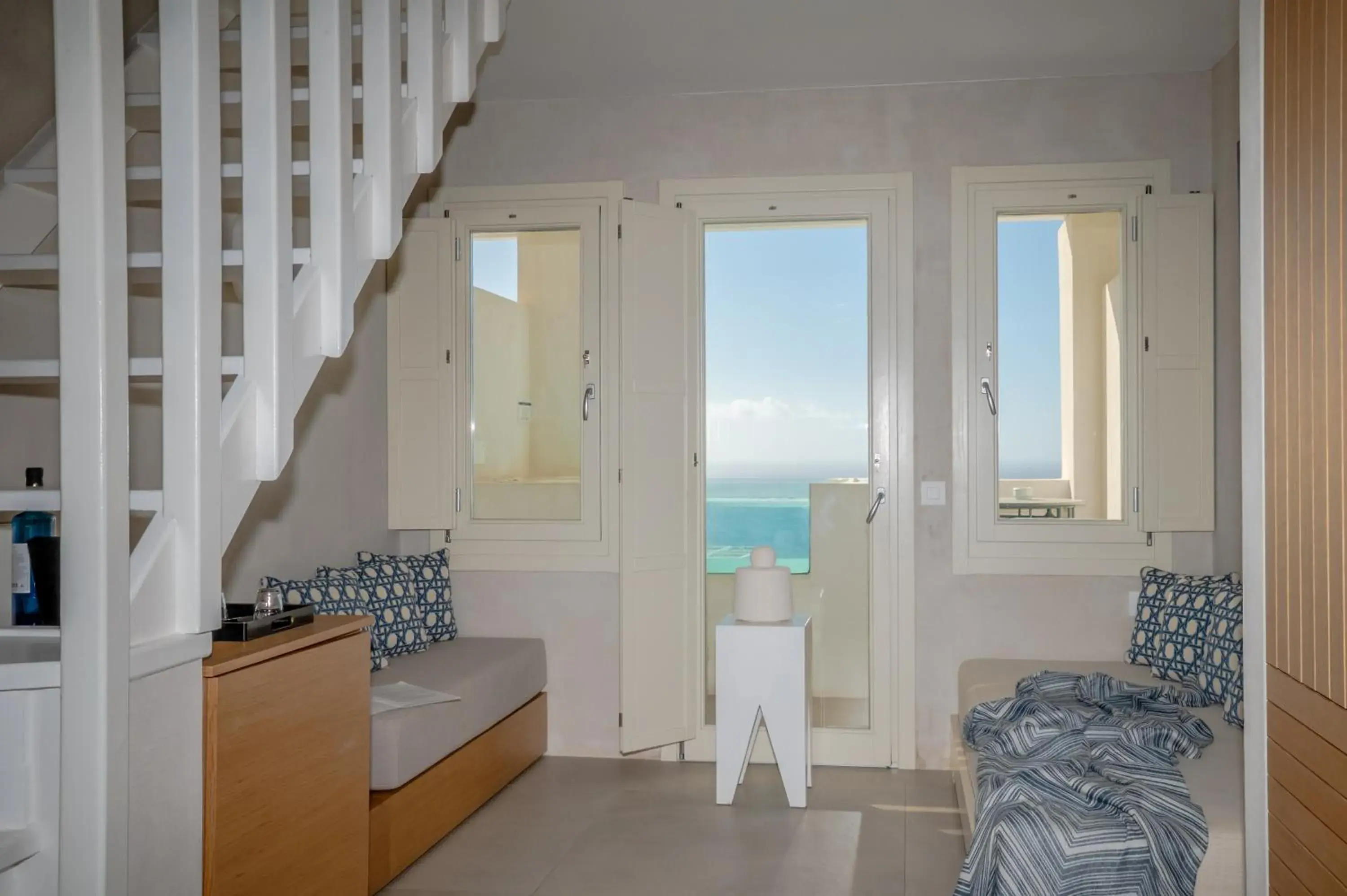 Loft Suite with Hot Tub and Caldera View in Apeiron Blue Santorini - Adults Only 14 plus - Apeiron Hotels Loft Suite with Hot Tub and Caldera View in Apeiron Blue Santorini - Adults Only 14 plus - Apeiron Hotels