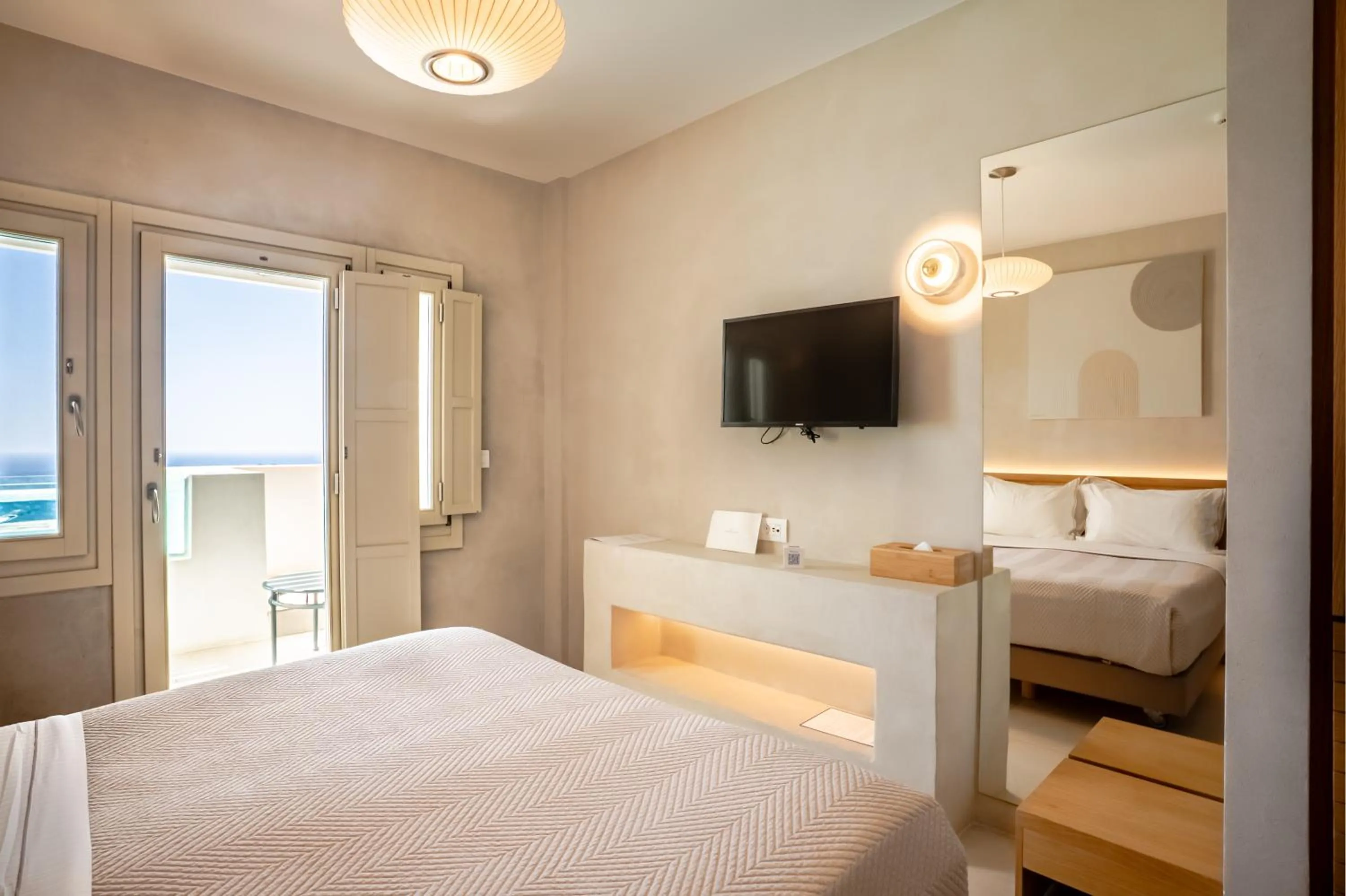 Bed in Apeiron Blue Santorini - Sustainable Adults Only 14 Plus