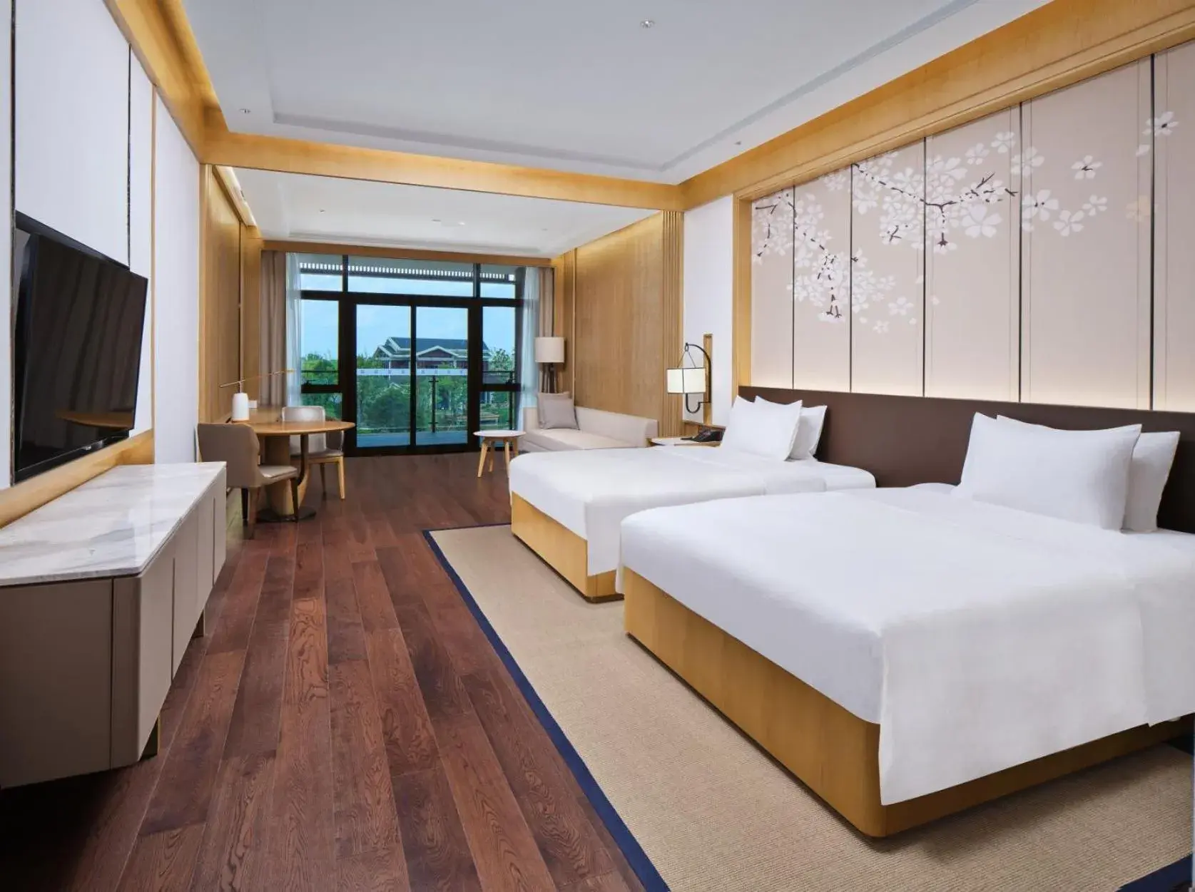 Bed in HUALUXE Suzhou Bay Hot Spring Resort Bed in HUALUXE Suzhou Bay Hot Spring Resort