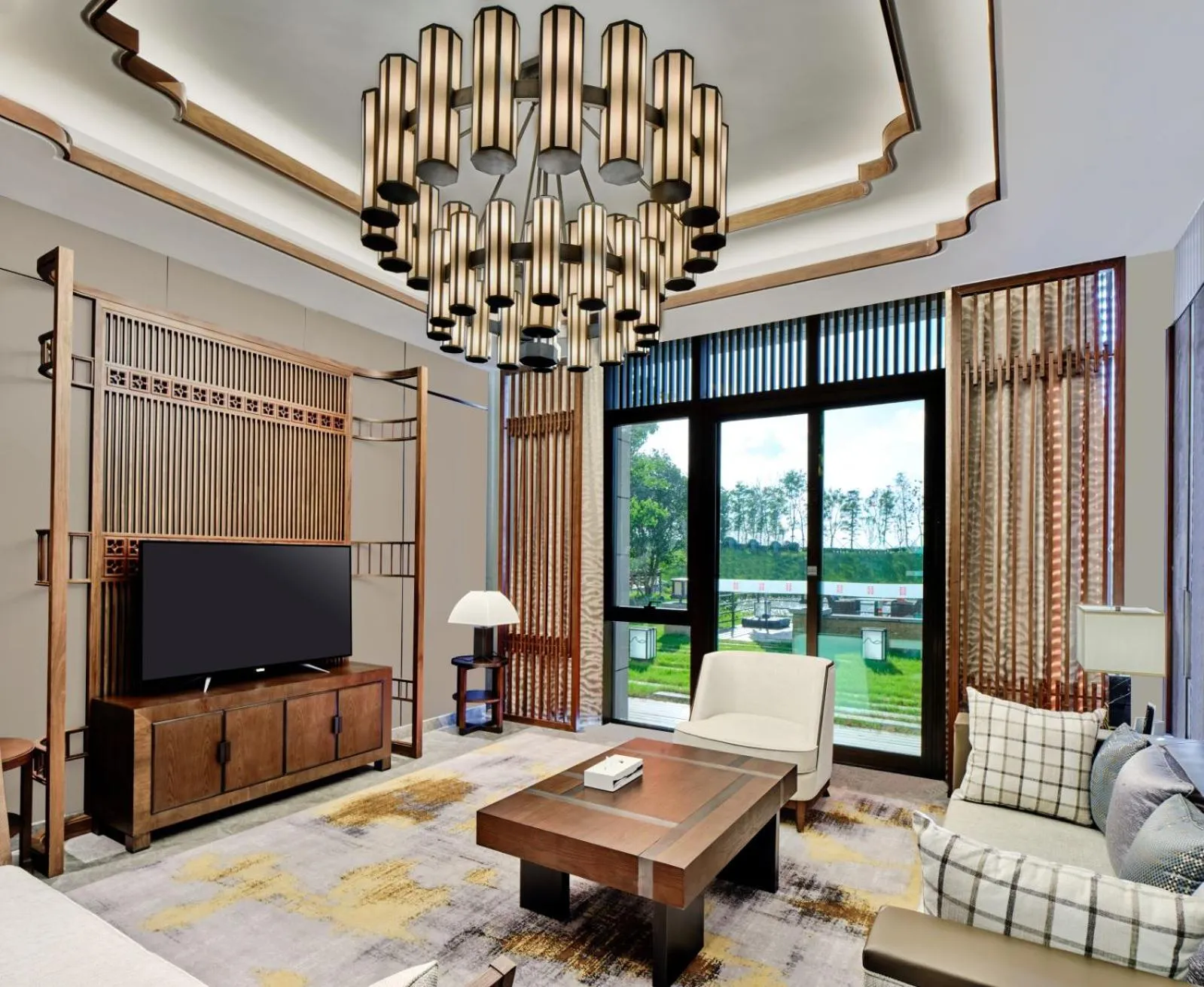 Bed in HUALUXE Suzhou Bay Hot Spring Resort