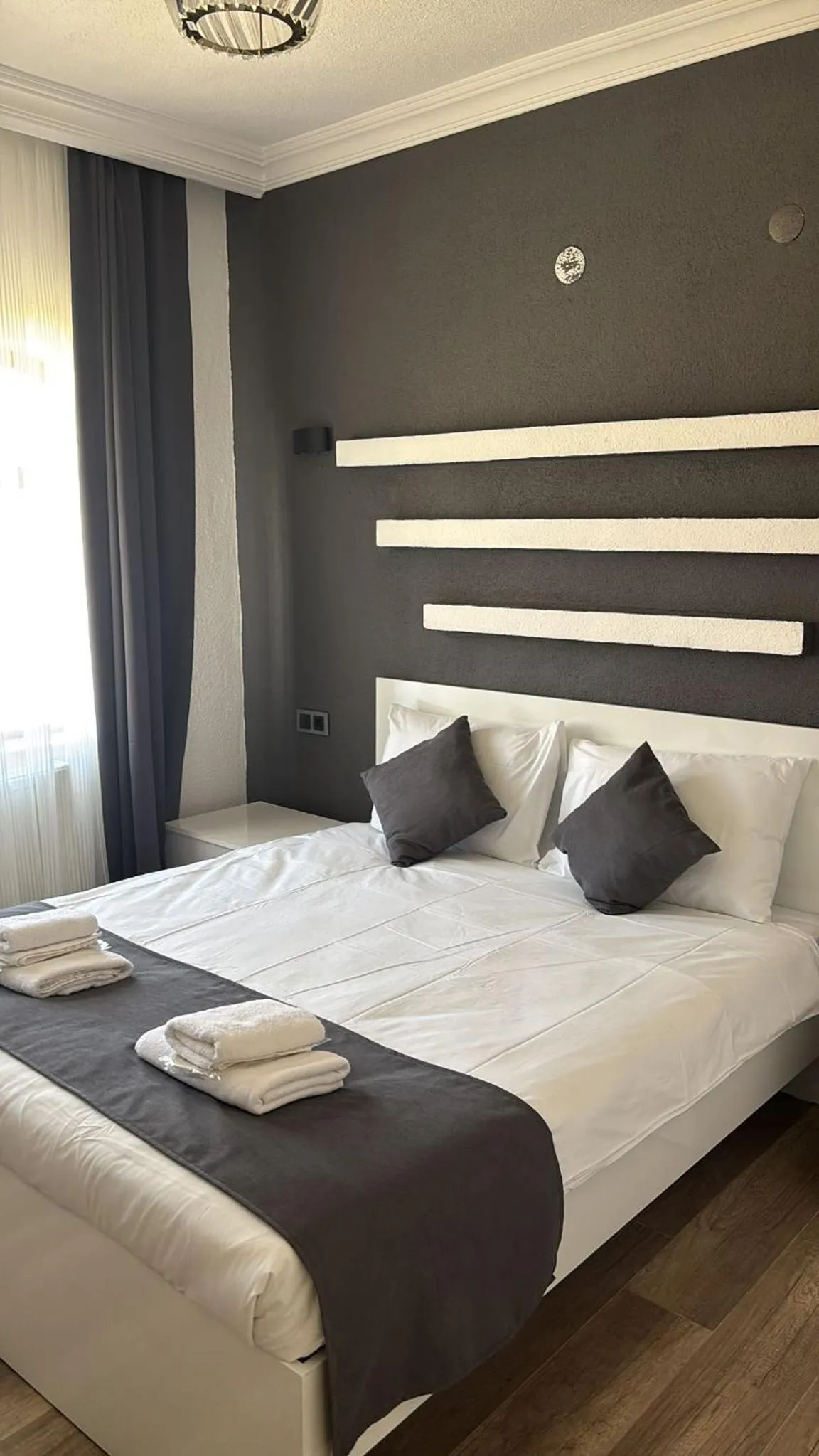 Bed in loopy lodge hotel