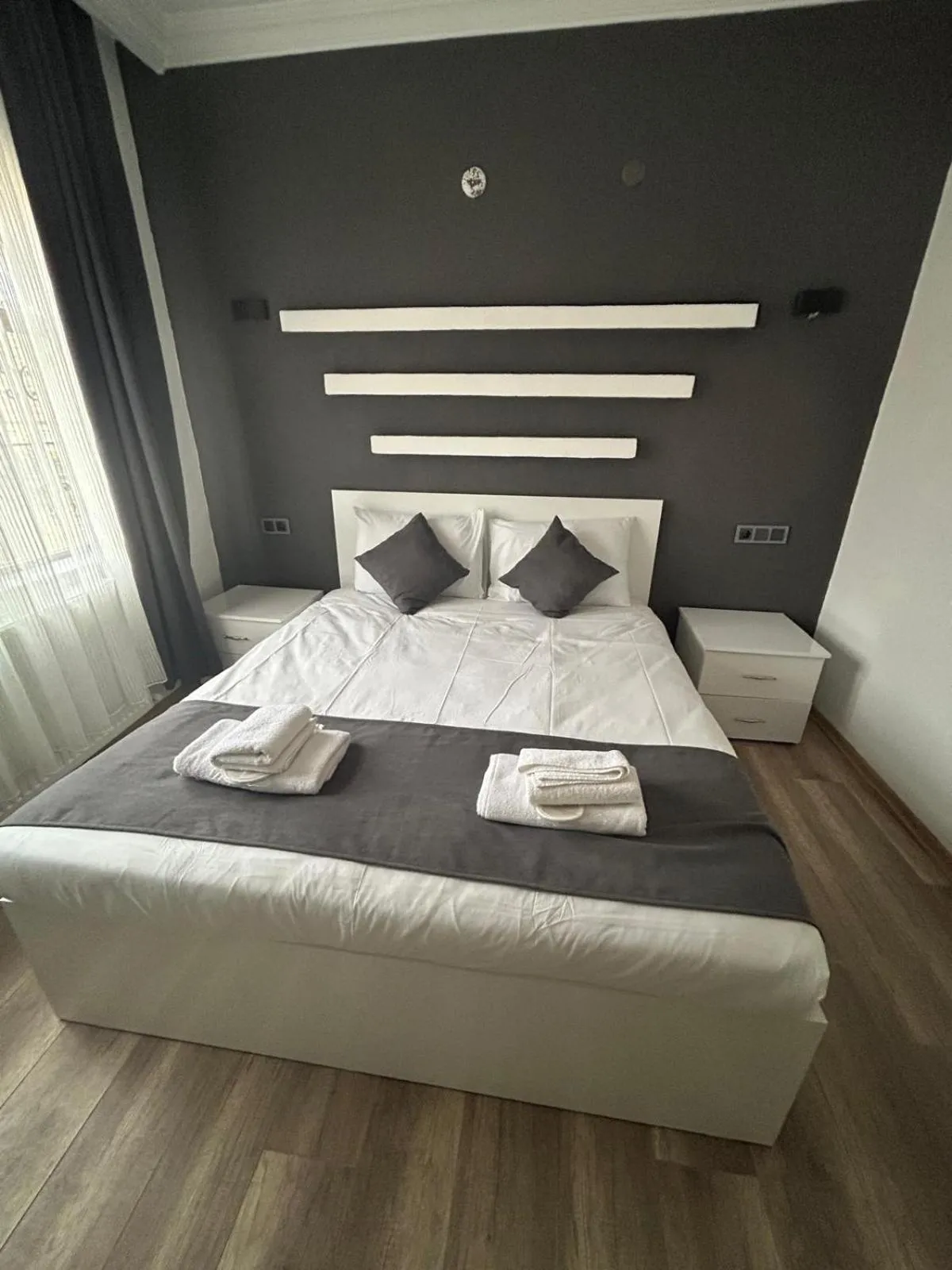 Bed in loopy lodge hotel