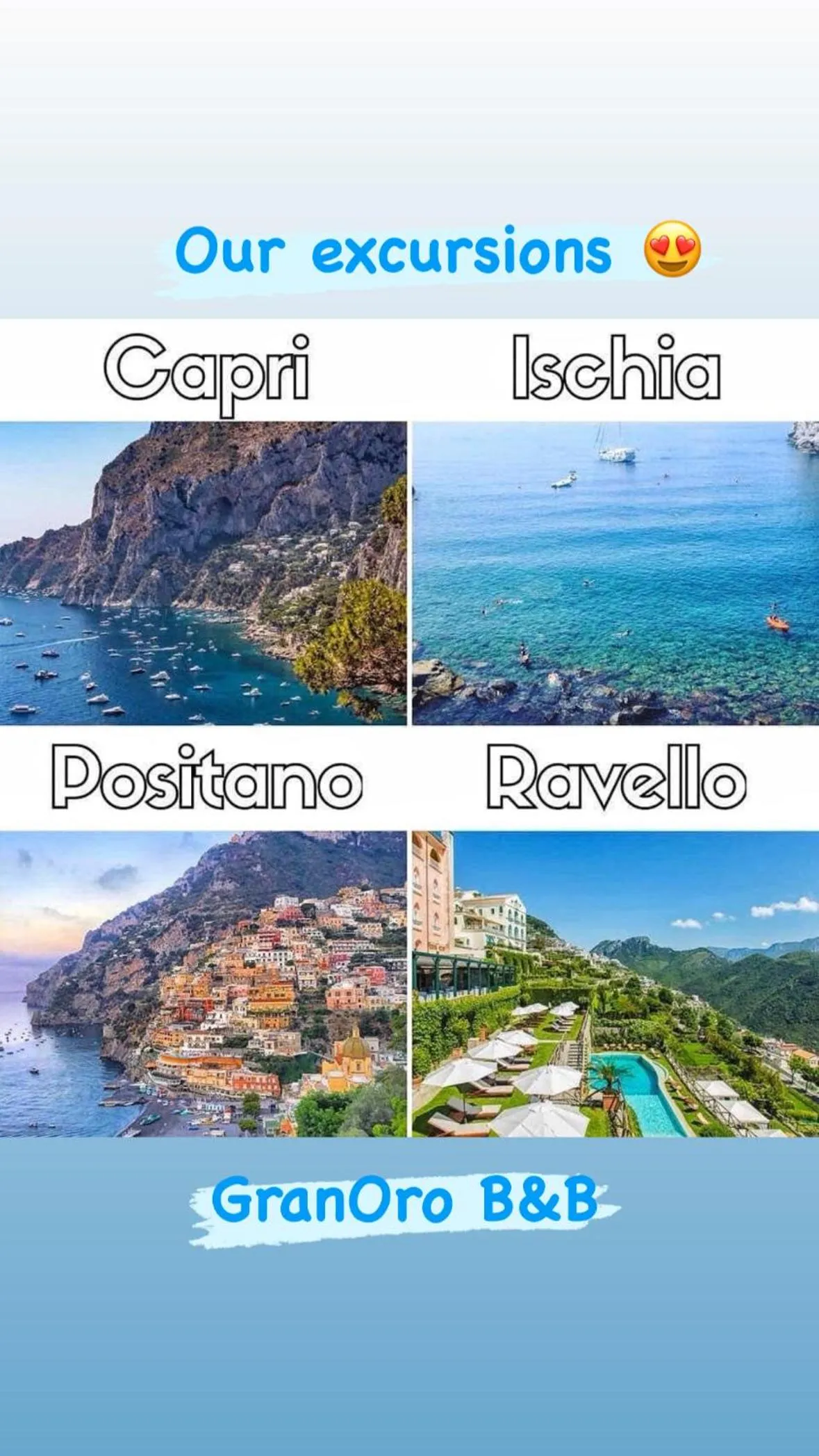 Text overlay in Granoro Gragnano B&B