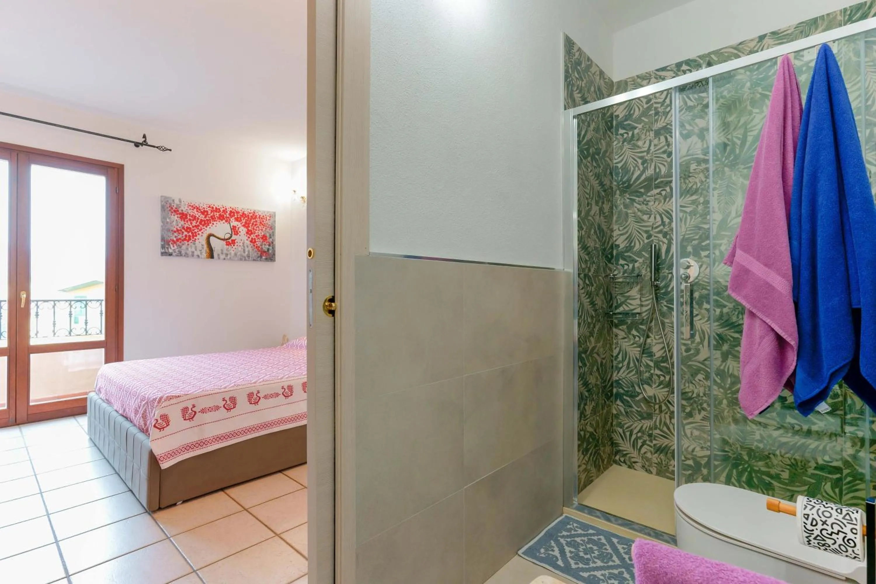 Bathroom, Bed in B&B Ametista