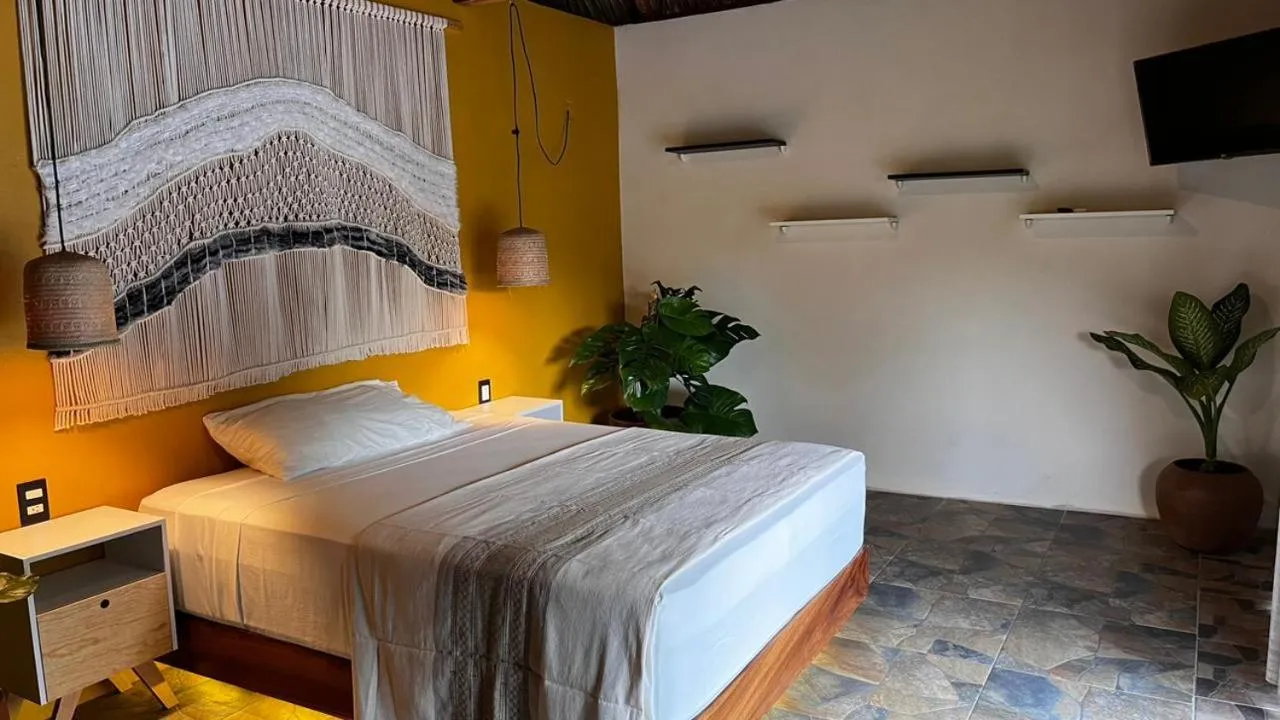 Bed in Cabañas Sicarú Mazunte