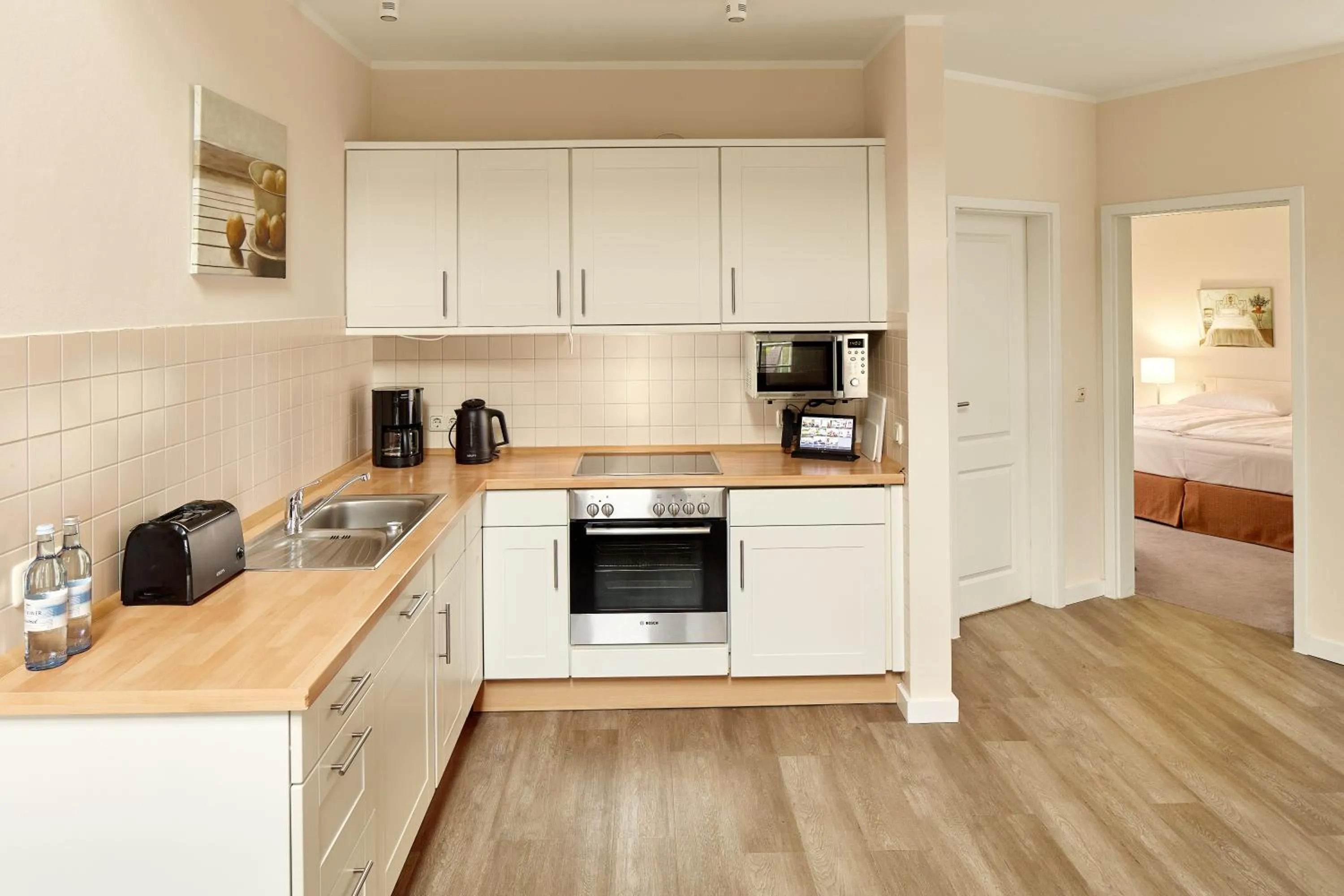 kitchen in Ferienwohnungen Dünenmeer