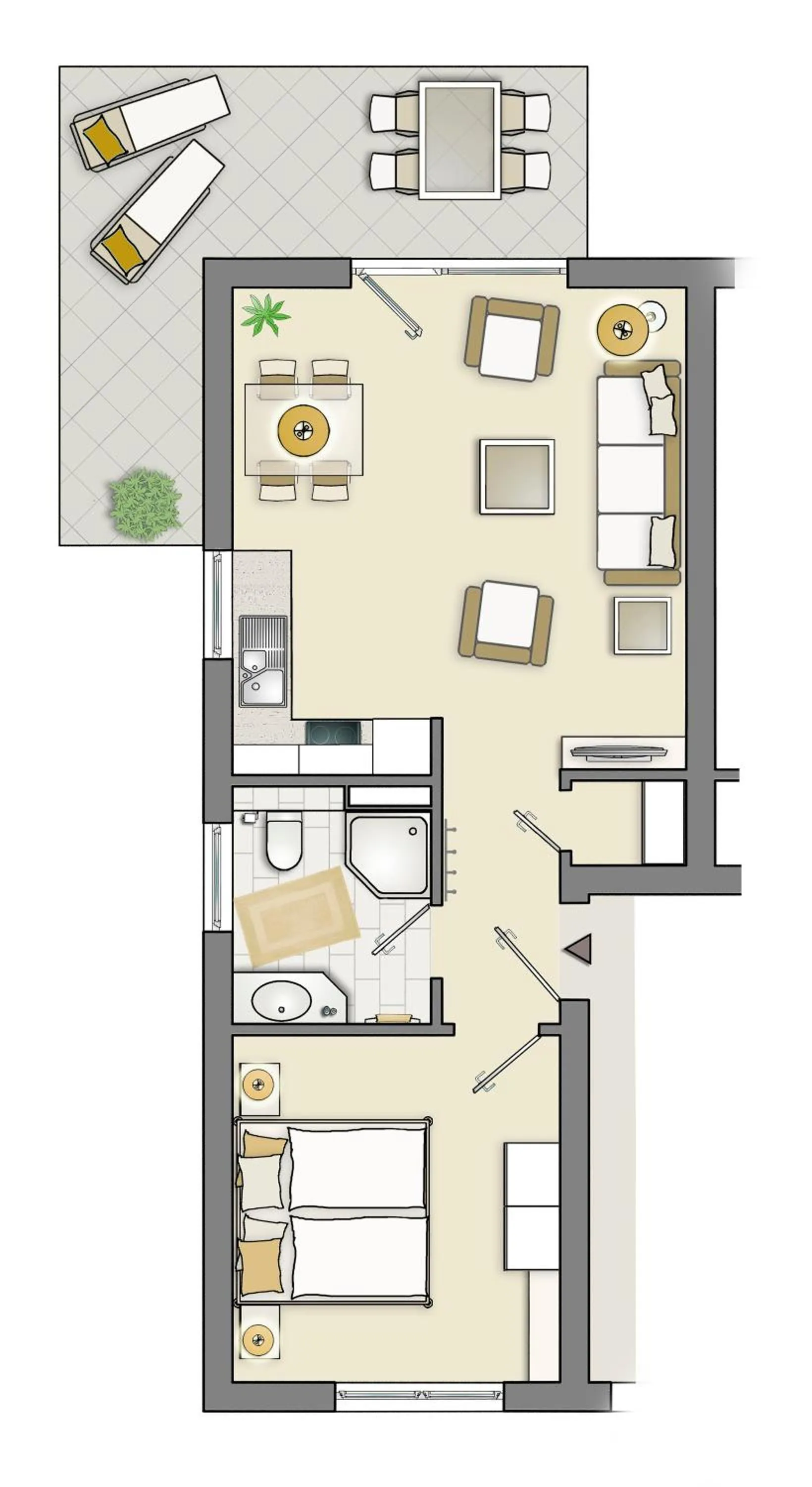 Floor plan in Ferienwohnungen Dünenmeer