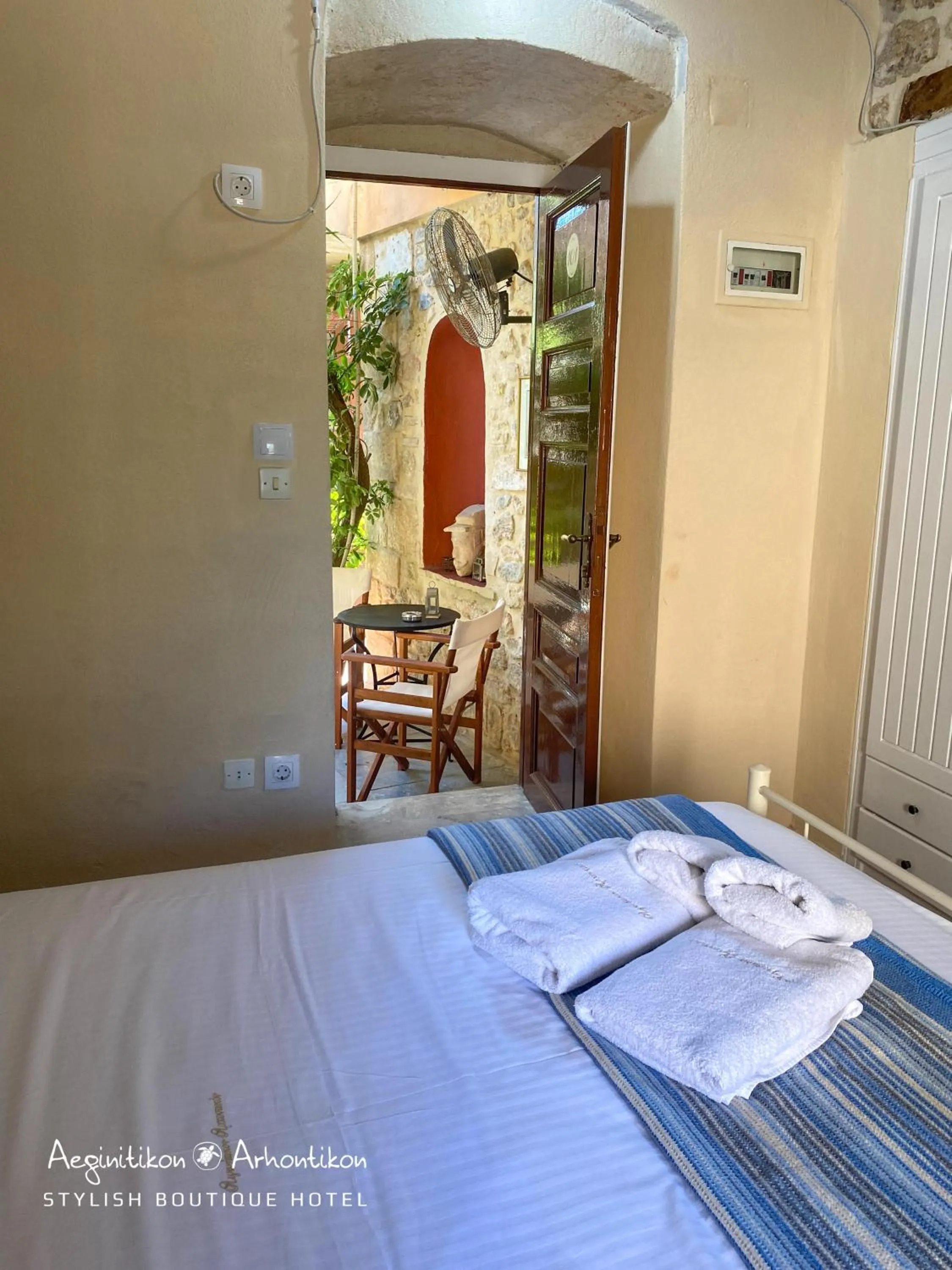 Inner courtyard view in Aeginitikon Arhontikon Stylish Boutique Hotel