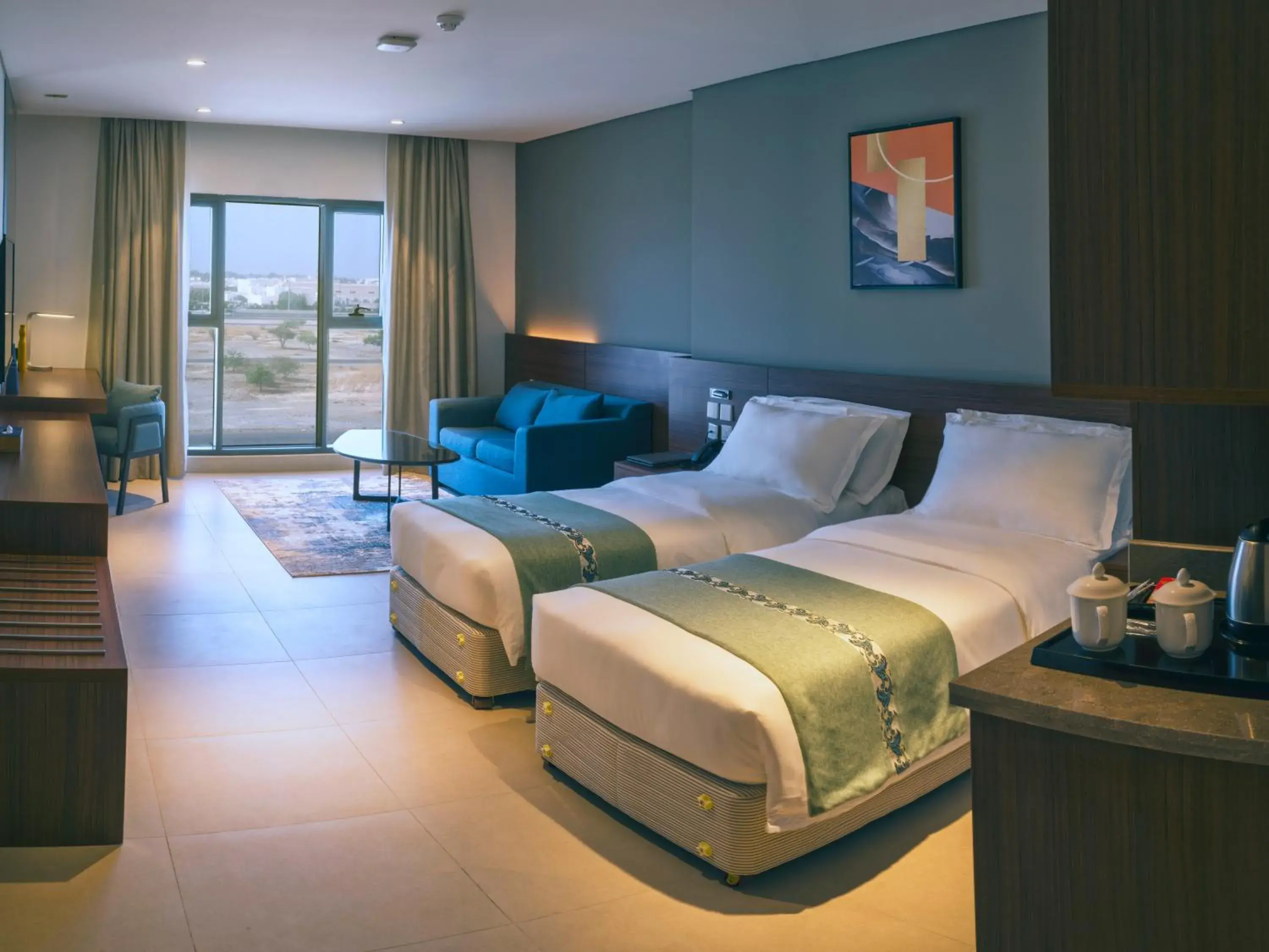 View (from property/room), Bed in Boulevard Hotel Oman View (from property/room), Bed in Boulevard Hotel Oman