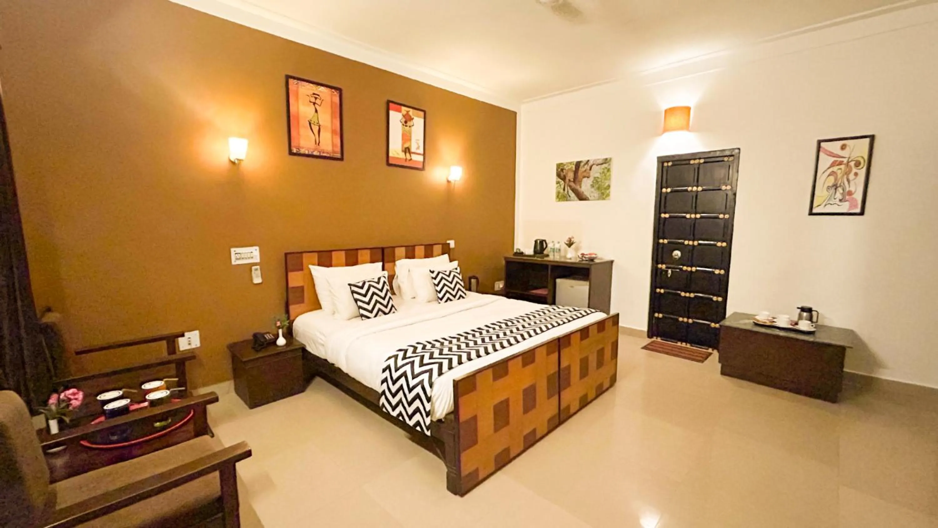 Bedroom, Bed in The Pugmark, A Wildlife Resort