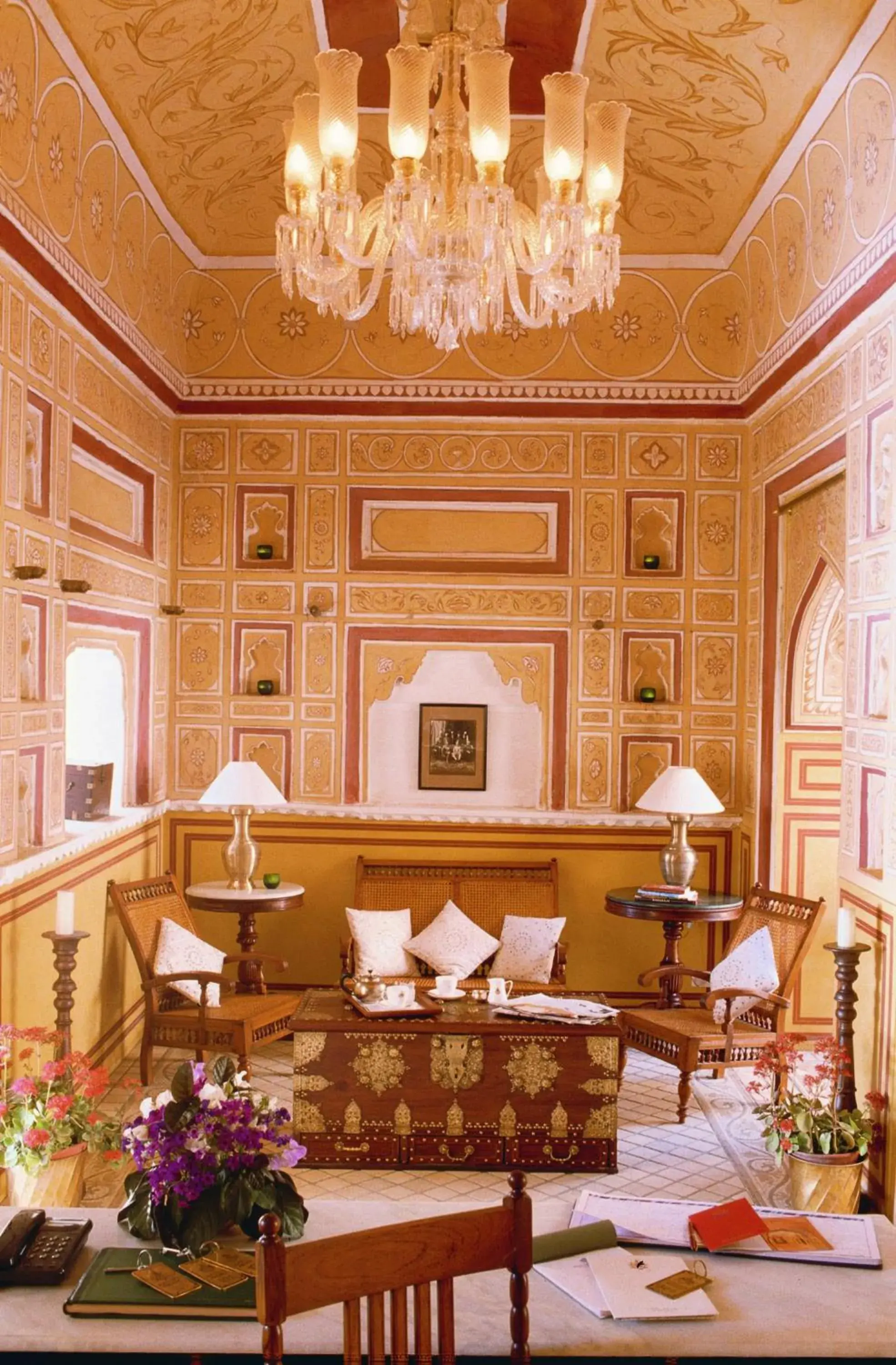 Lobby or reception in Samode Palace Lobby or reception in Samode Palace