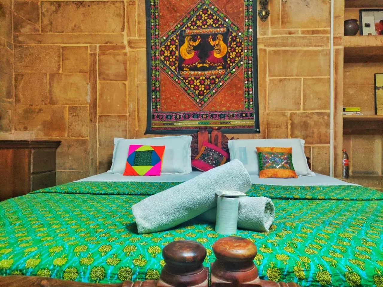 Bed in Shahi Palace Hotel Jaisalmer