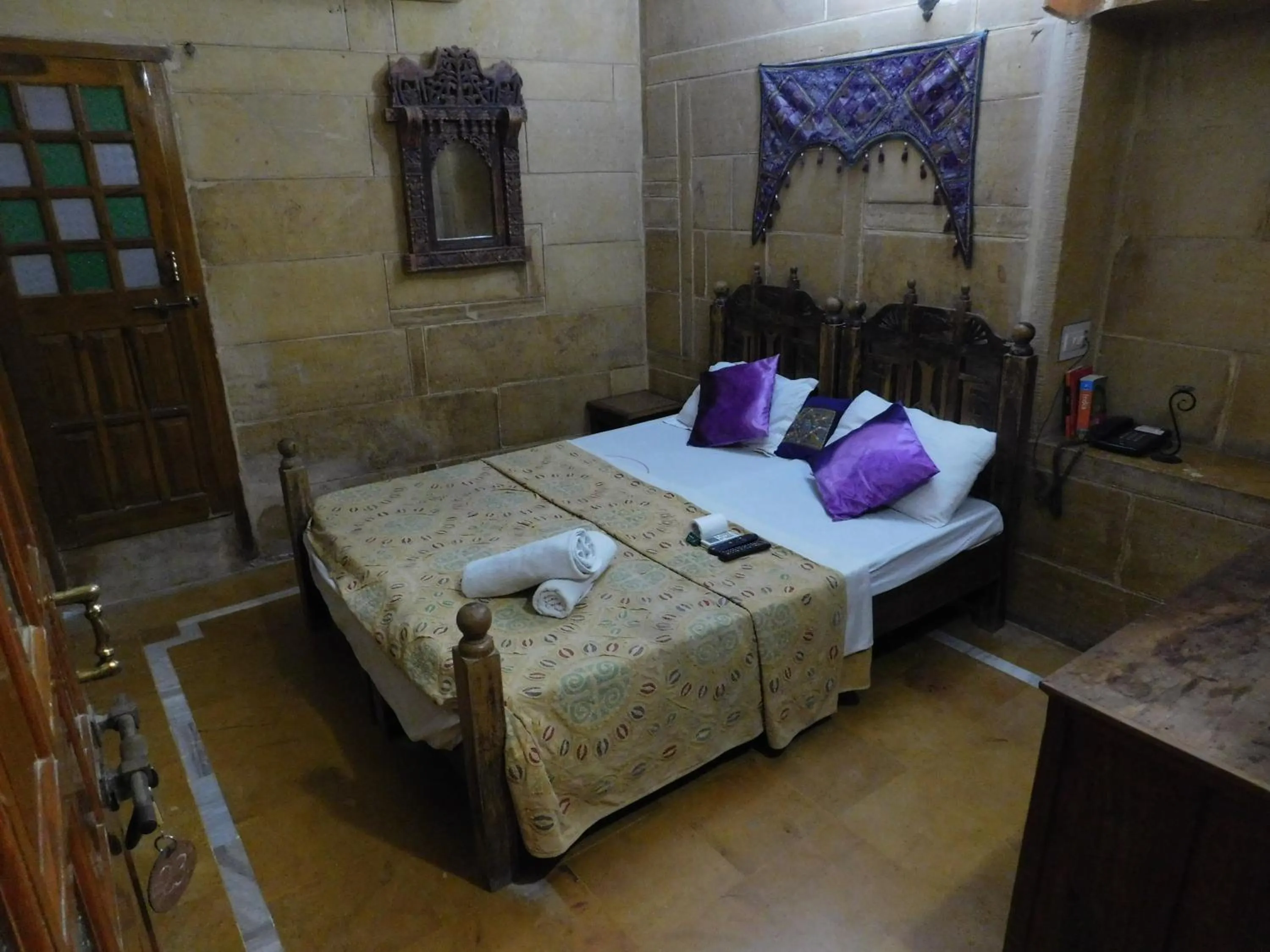 Bed in Shahi Palace Hotel Jaisalmer