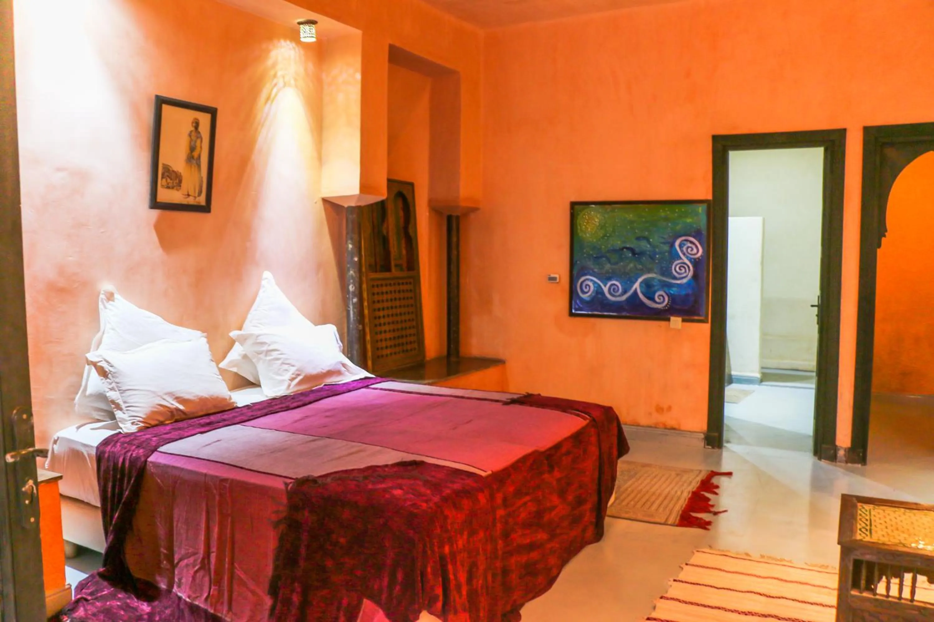 Bed in Riad Kasbah Omar