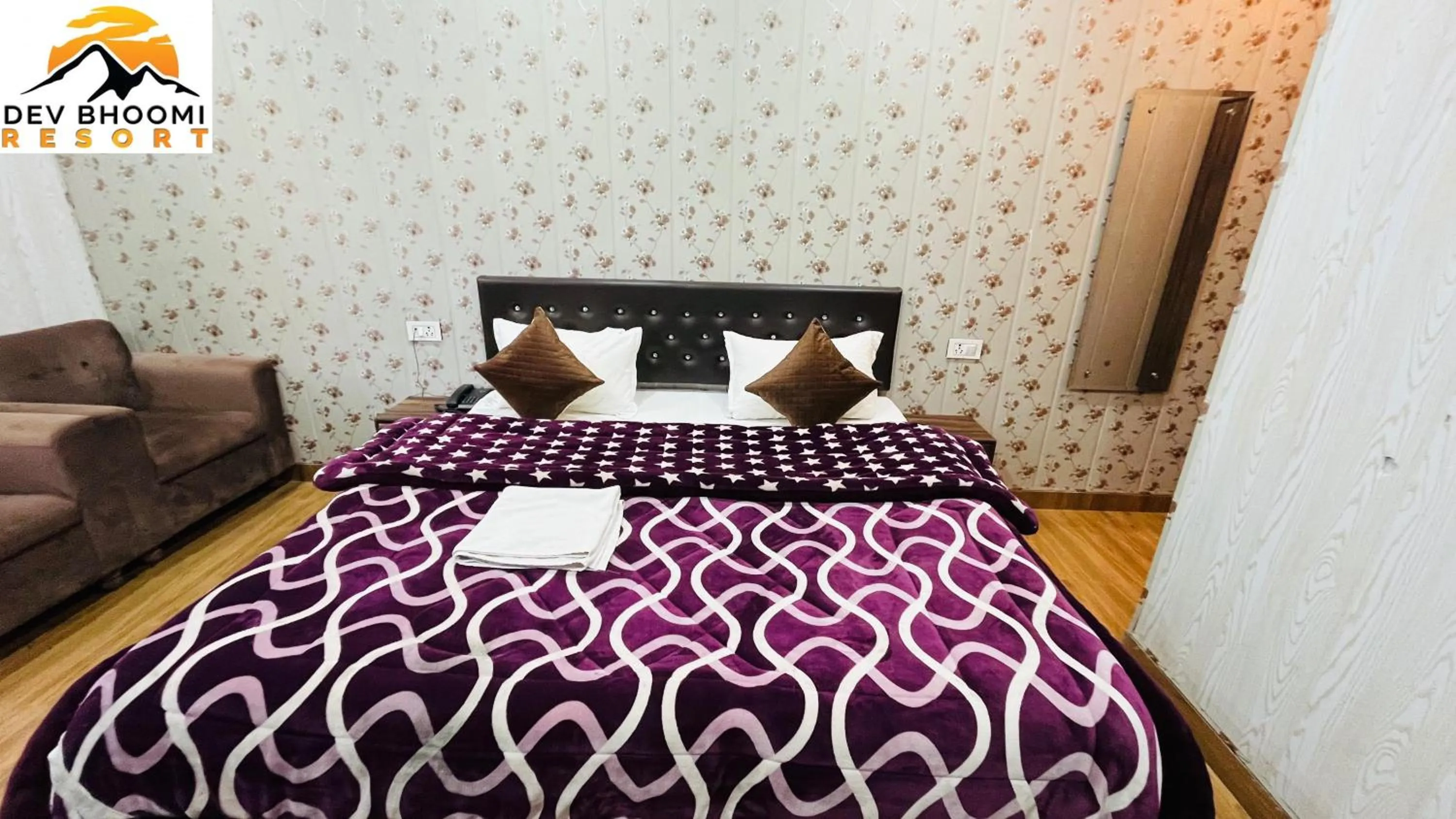 Bed in Dev Bhoomi Resort