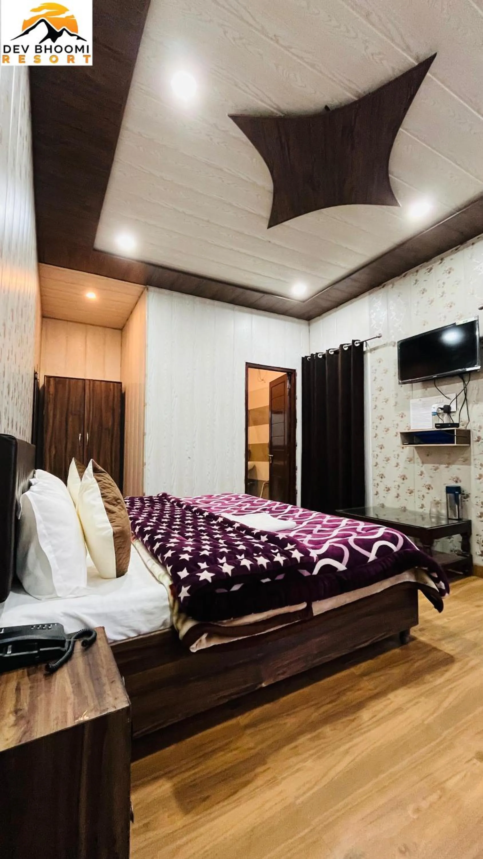 Bed in Dev Bhoomi Resort