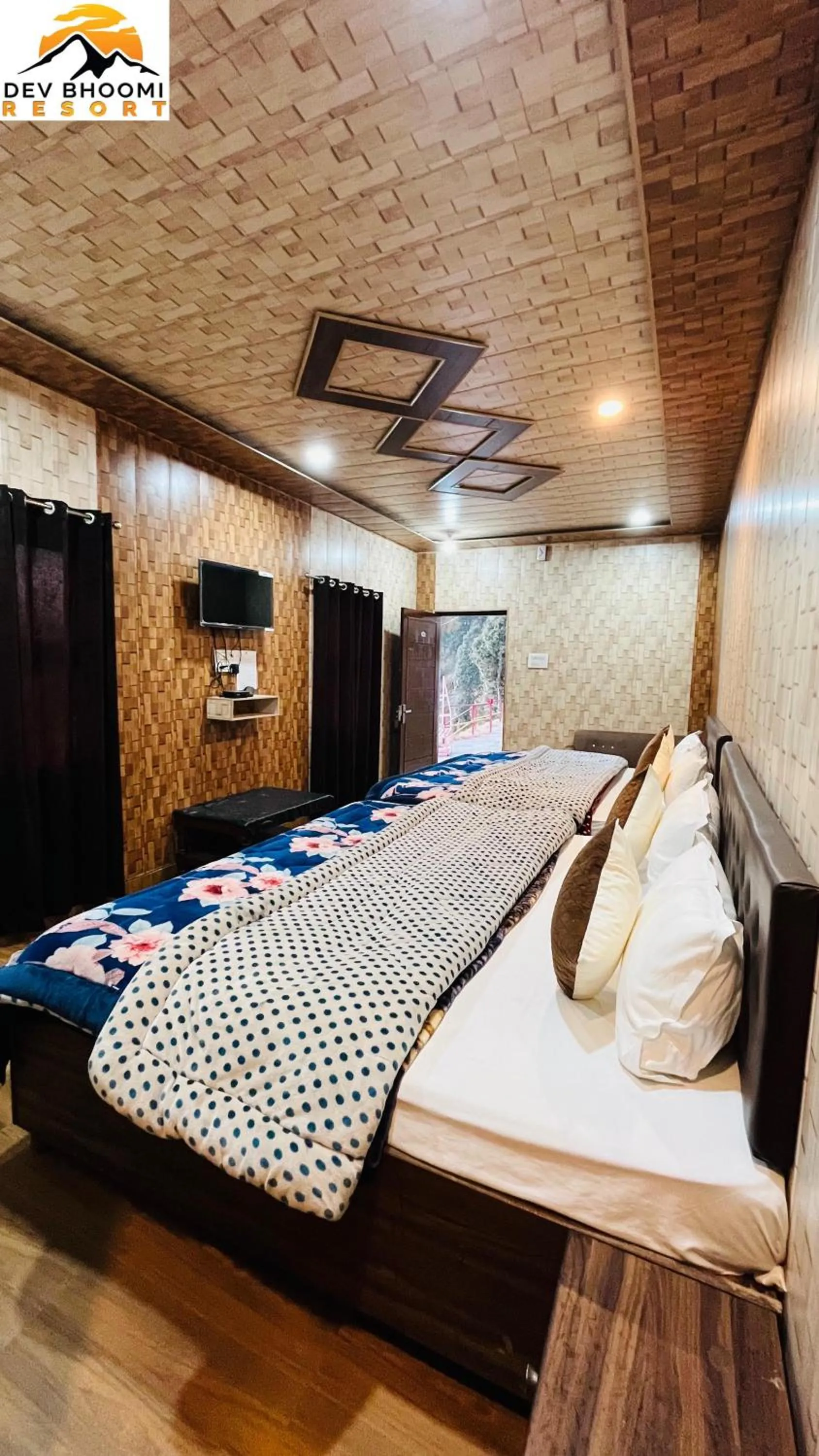 Bed in Dev Bhoomi Resort