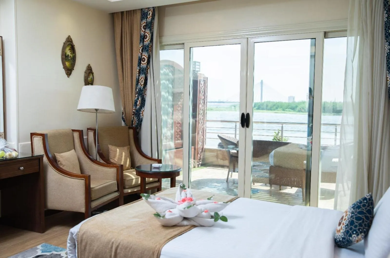 Bed in Nile Transport Hotel