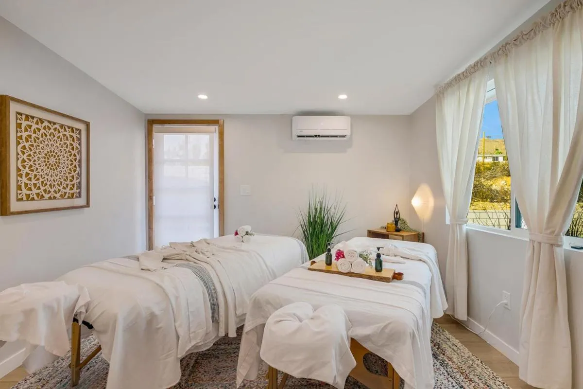 Bed in The Good House- Hot Spring Hideaway