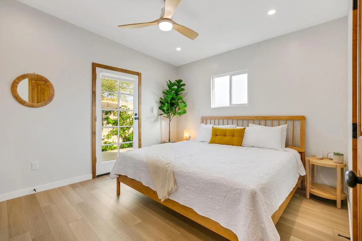 Bed in The Good House- Hot Spring Hideaway