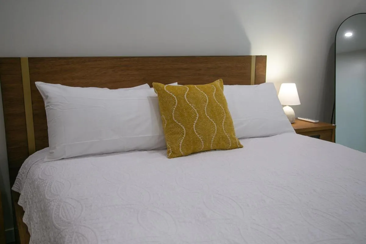 Bed in The Good House- Hot Spring Hideaway