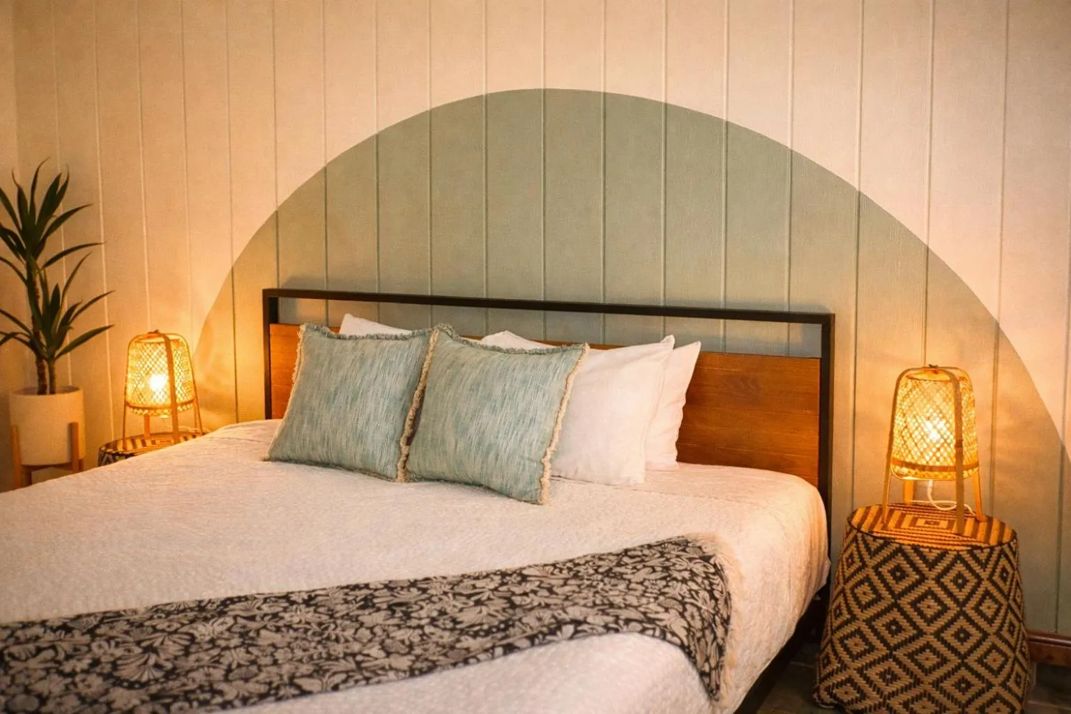 Bed in The Good House- Hot Spring Hideaway