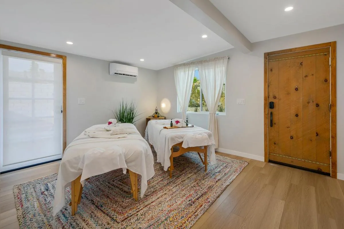 Bed in The Good House- Hot Spring Hideaway