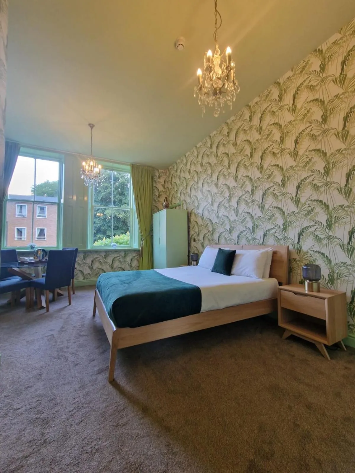 Photo of the whole room, Bed in RainHill Hall Hotel