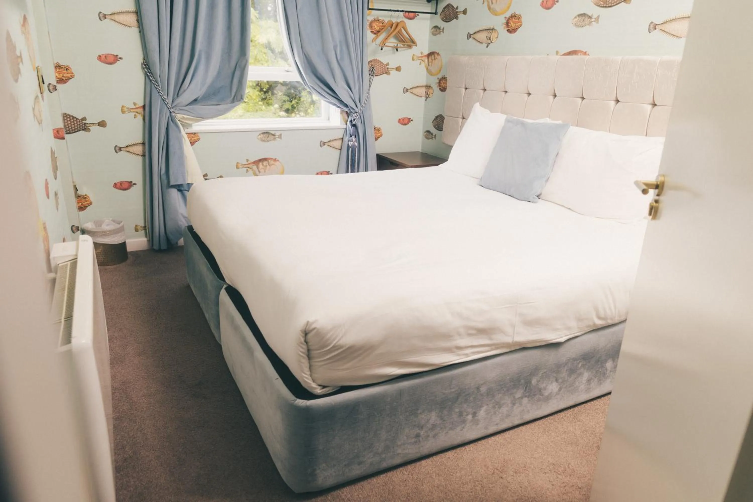 Photo of the whole room, Bed in RainHill Hall Hotel