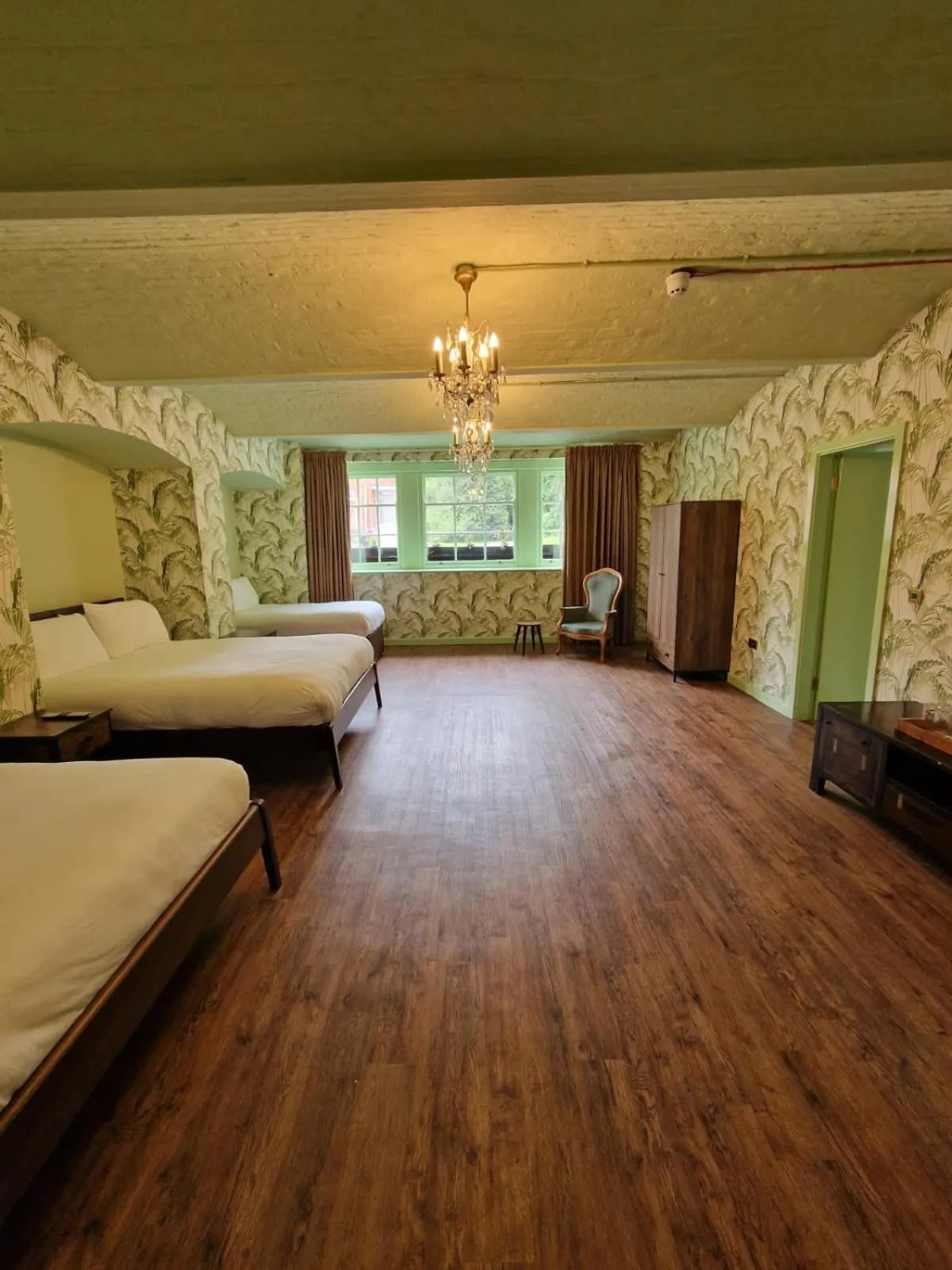 Photo of the whole room, Bed in RainHill Hall Hotel