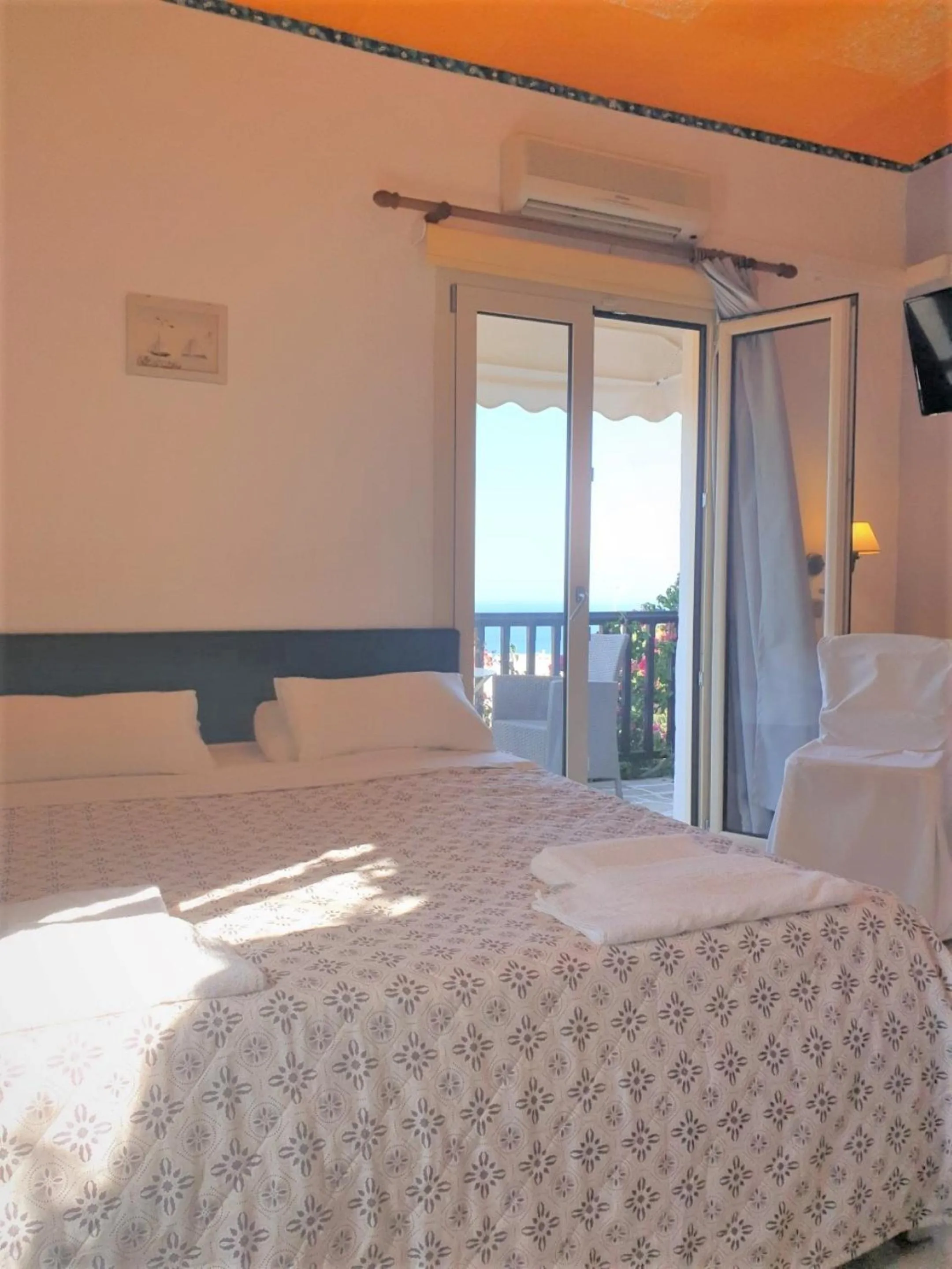 Bedroom, Bed in Private Studio Korifi sea view