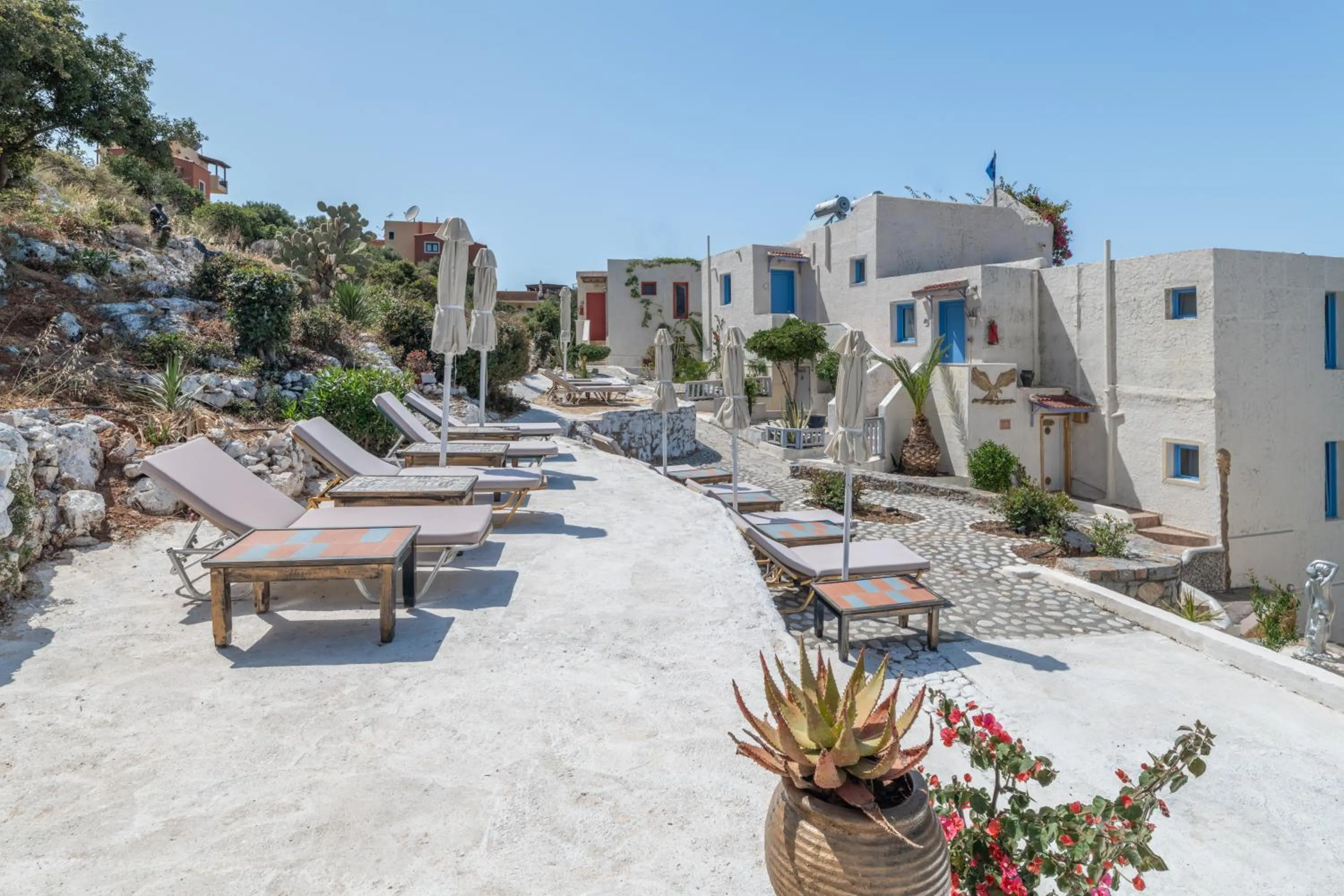 Property building in Private Studio Korifi sea view