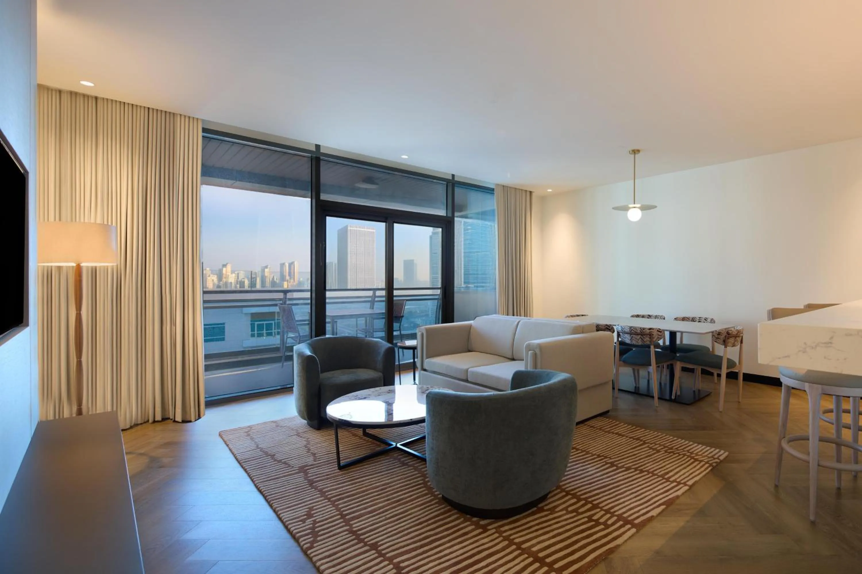 Living room in Radisson Blu Residence, Dubai Marina