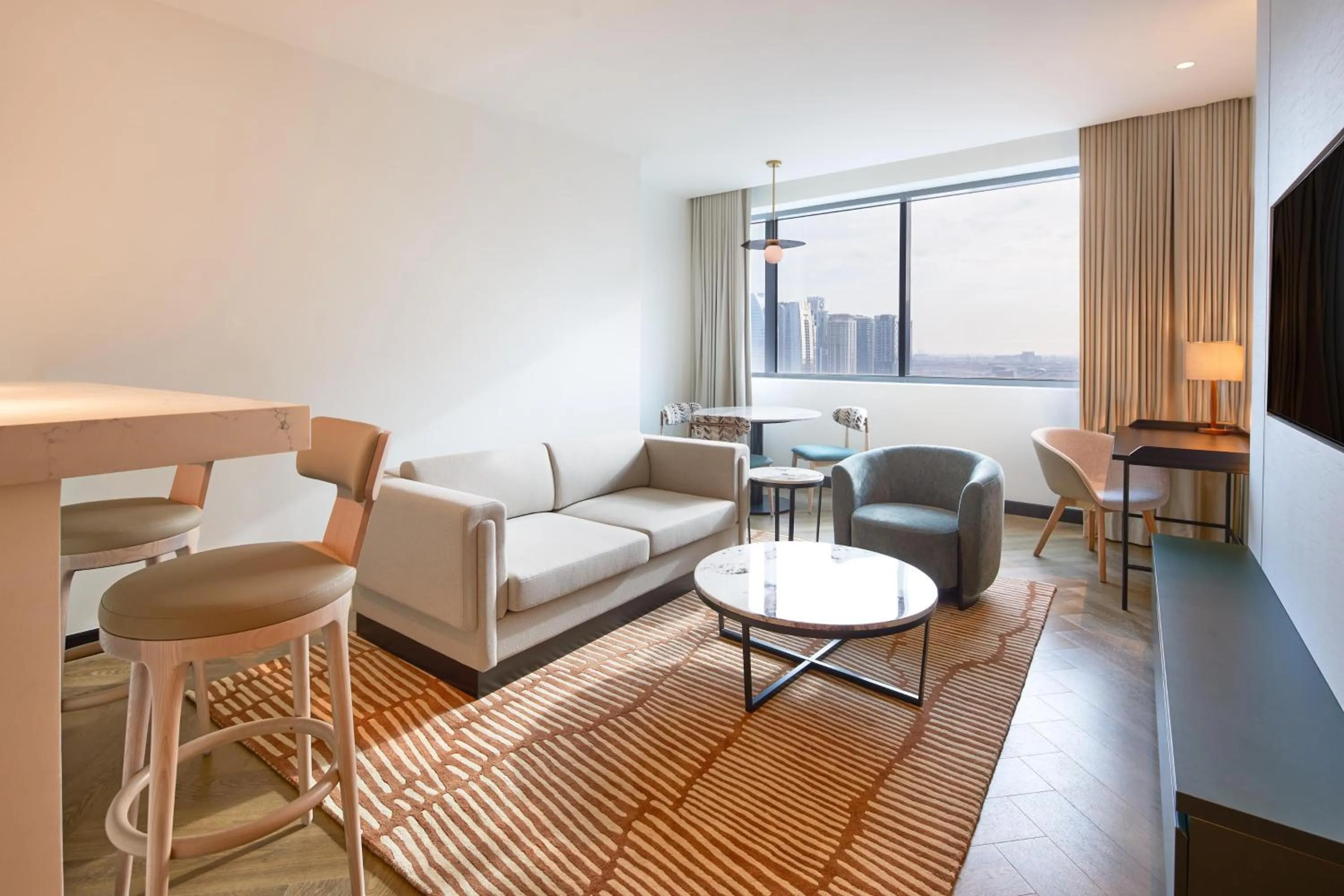 Living room in Radisson Blu Residence, Dubai Marina