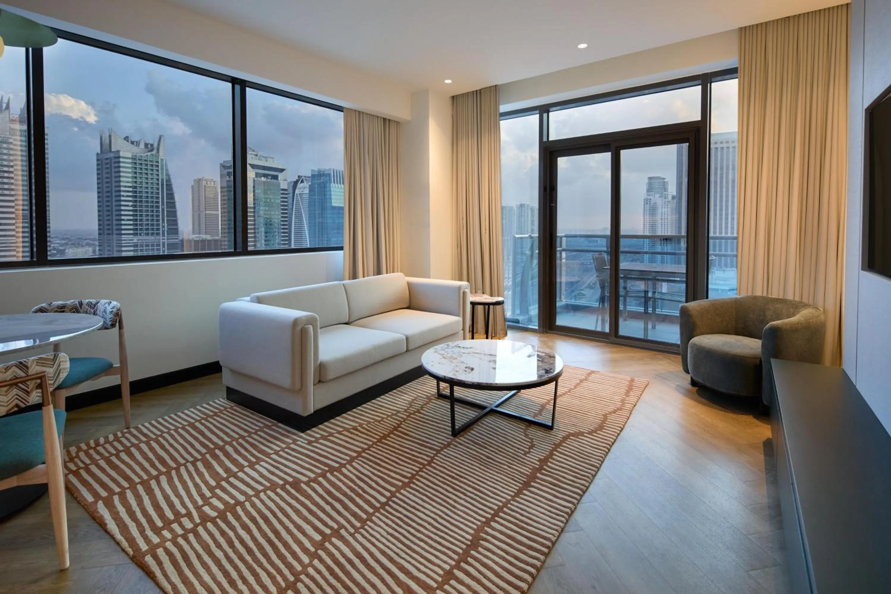 Living room in Radisson Blu Residence, Dubai Marina