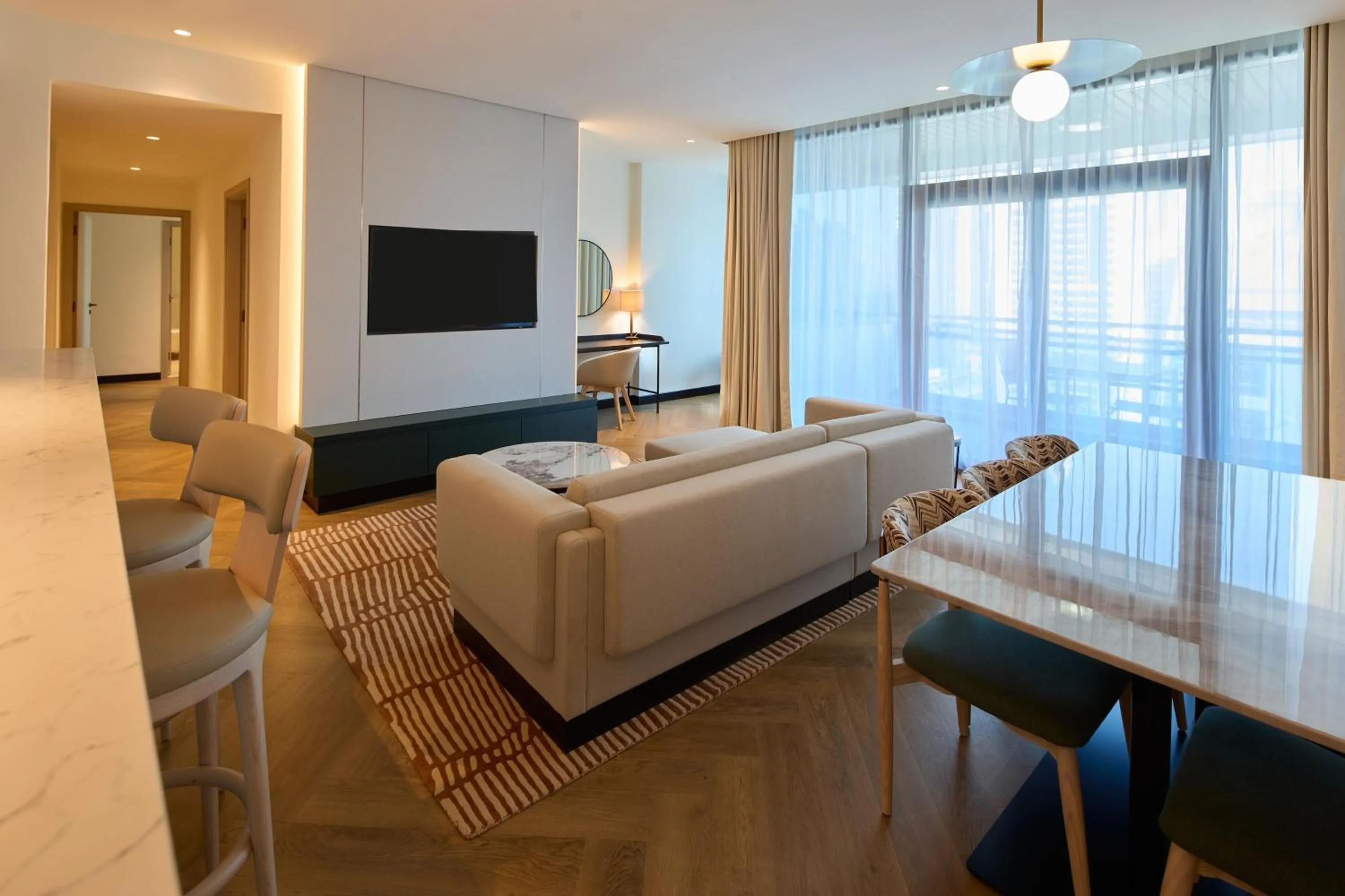 Living room in Radisson Blu Residence, Dubai Marina