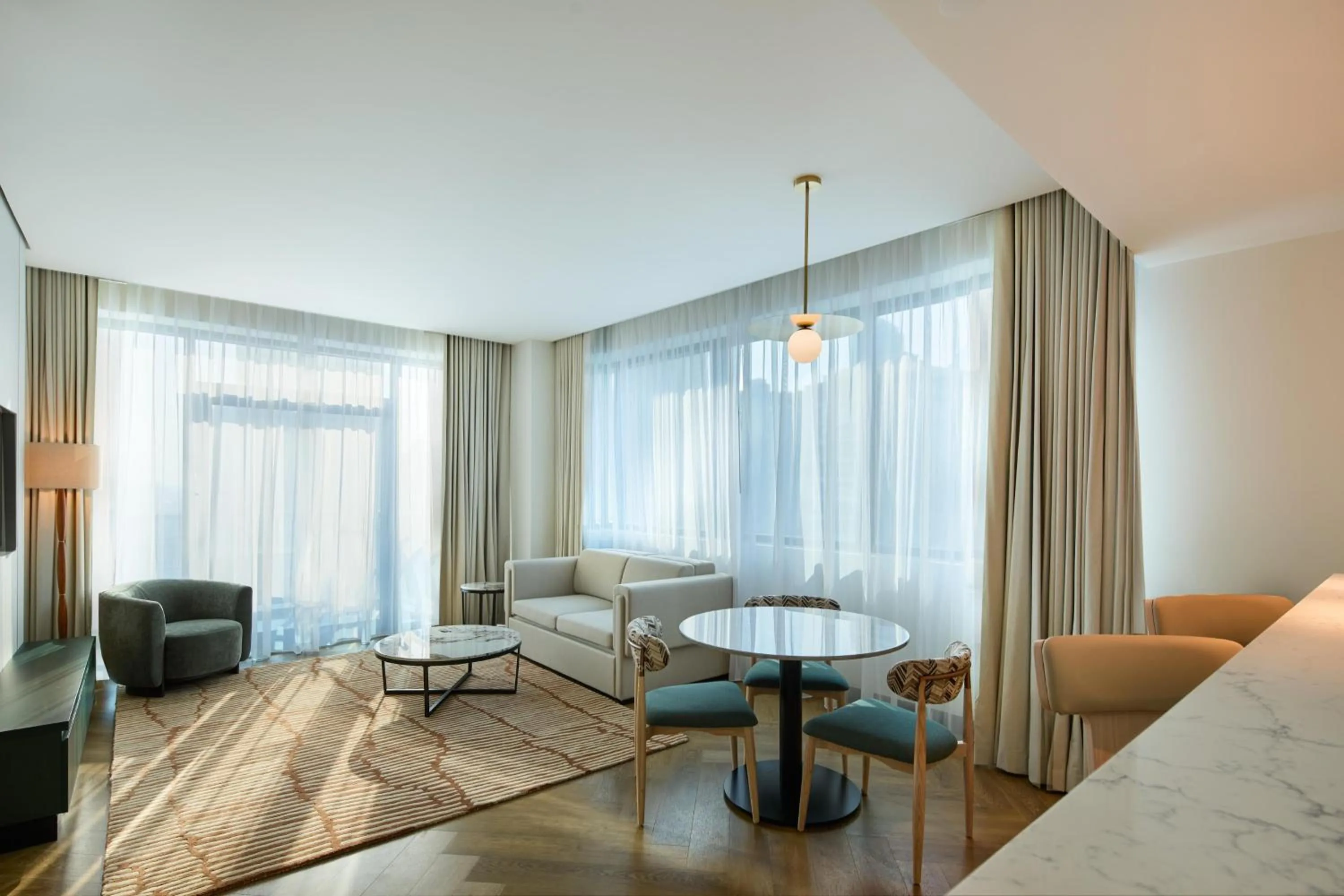 Living room in Radisson Blu Residence, Dubai Marina