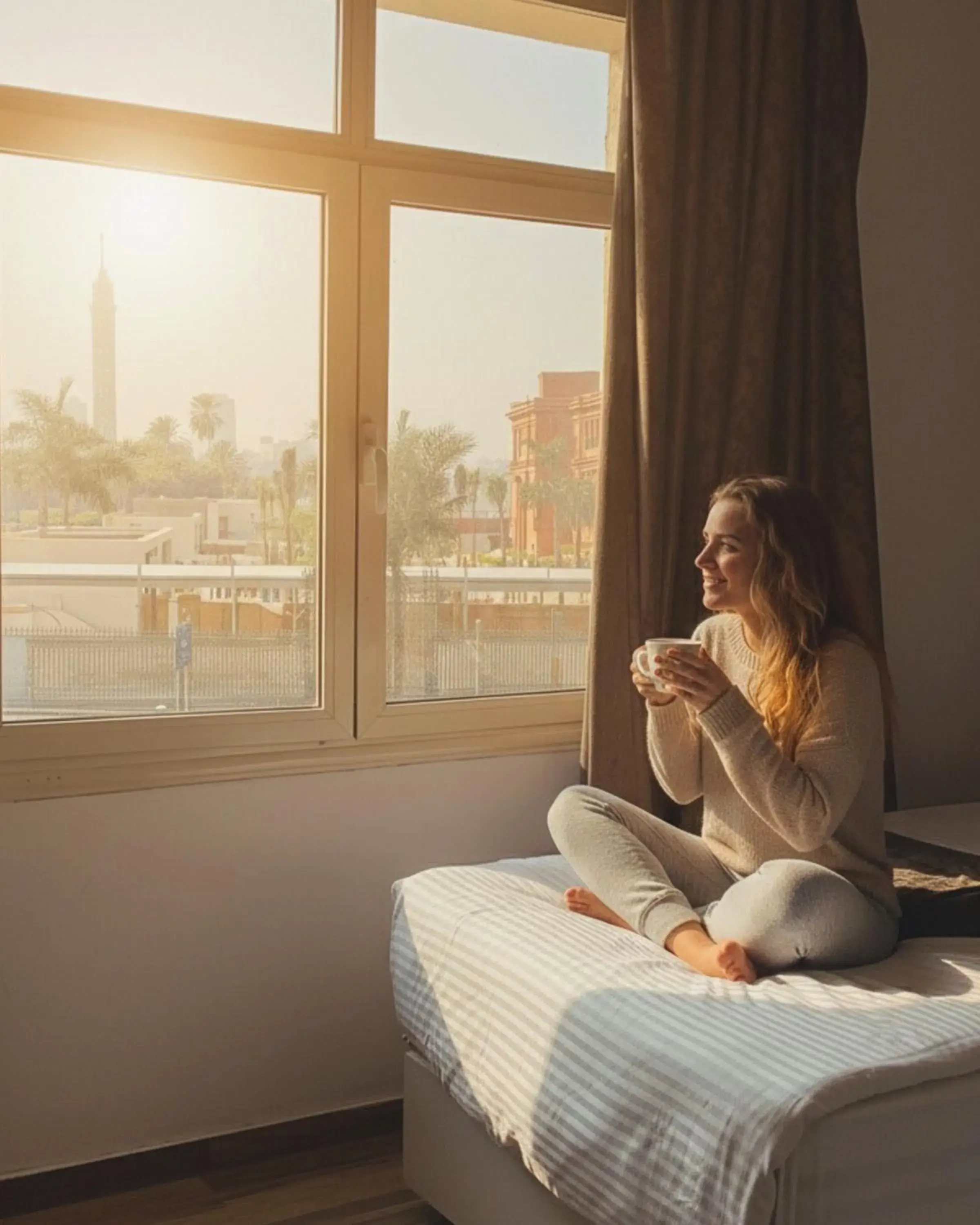 View (from property/room), Bed in Museum Plaza View (from property/room), Bed in Museum Plaza
