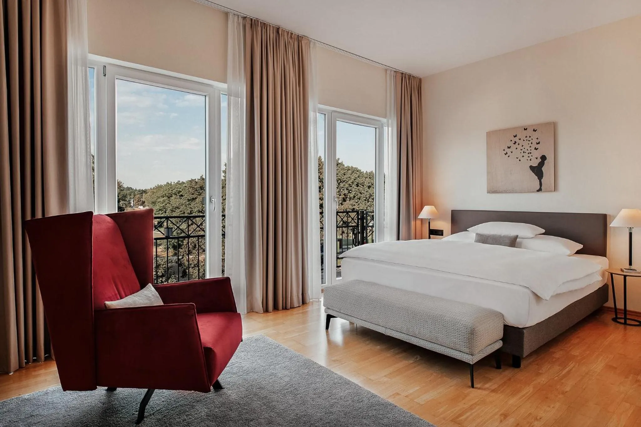 Bed in Hotel Villa Medici