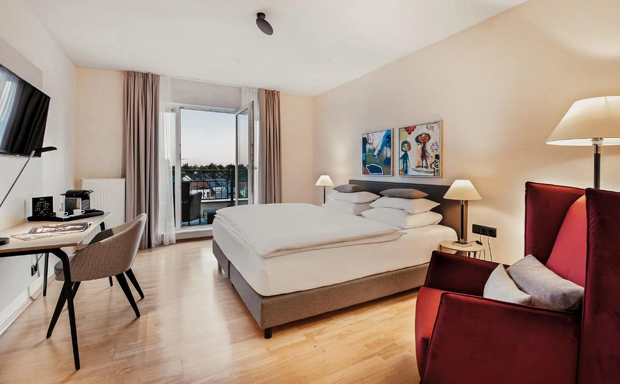 Bed in Hotel Villa Medici