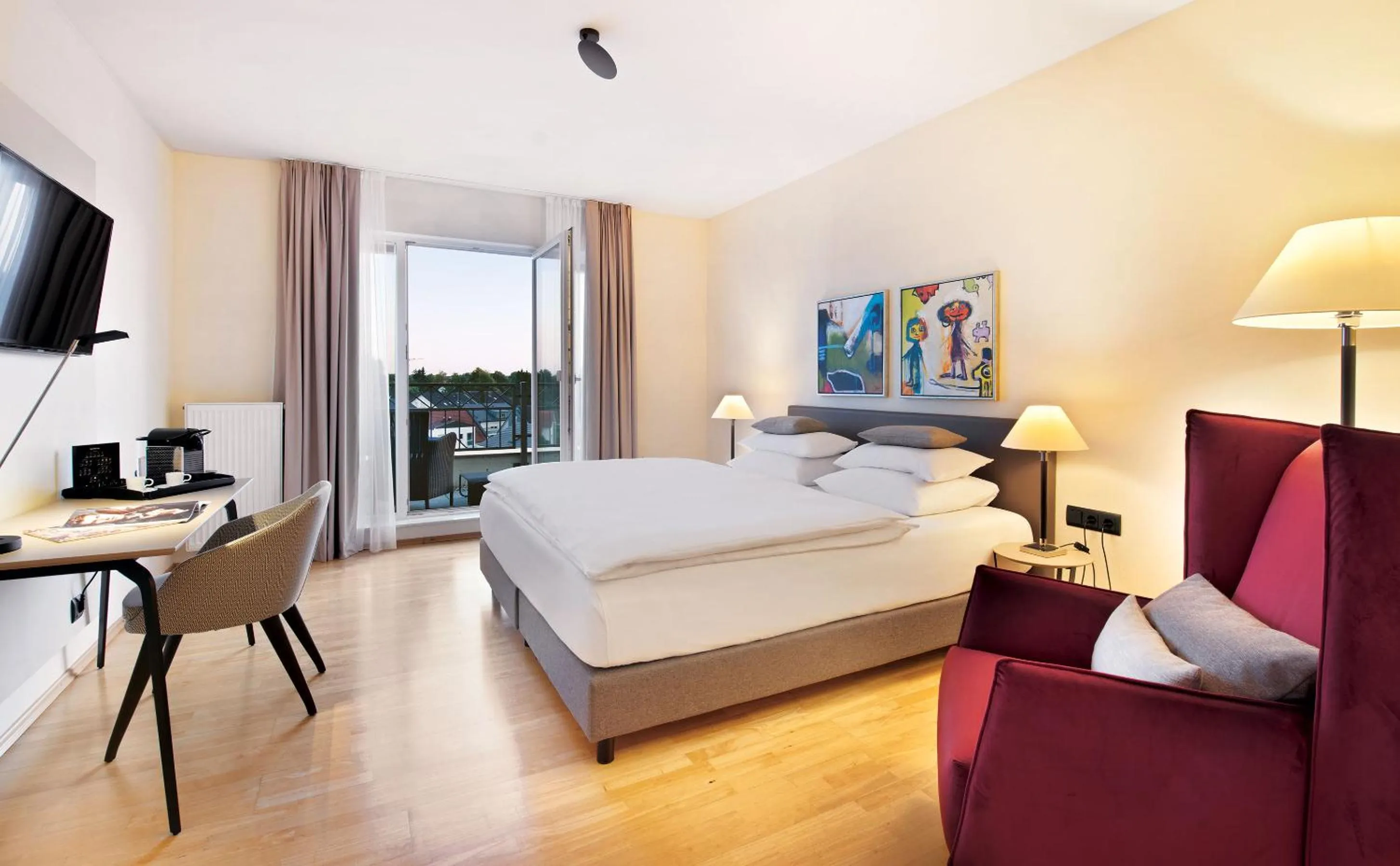 Bed in Hotel Villa Medici